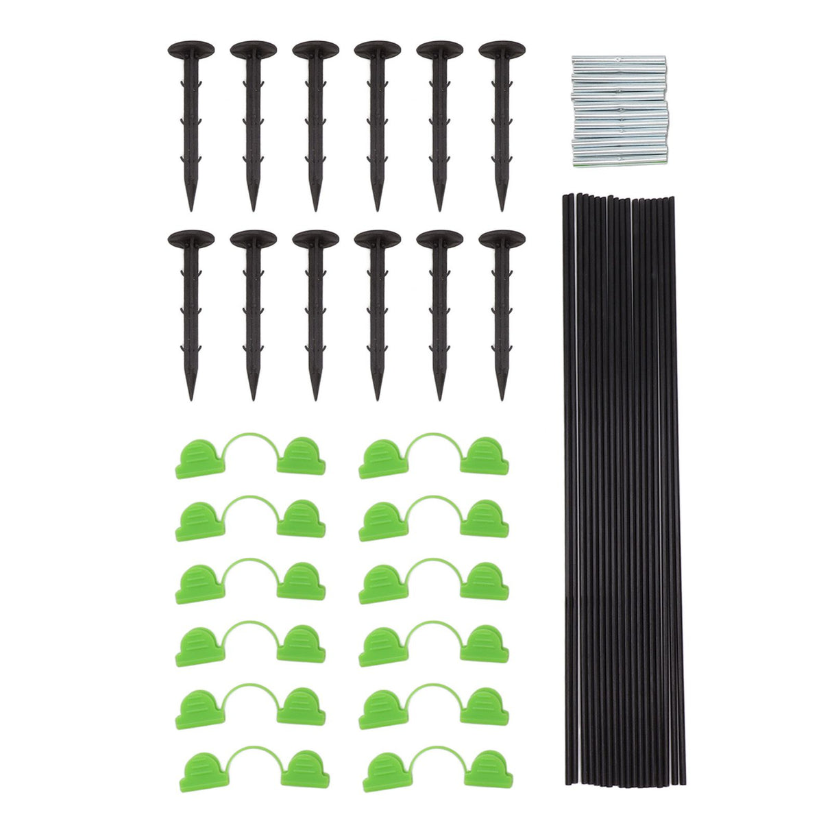 18 Fiberglass Rods 12 Connecting Pipes 12 Clips 12 Garden Stakes for Greenhouse Garden Raised Bed Grow Tunnel