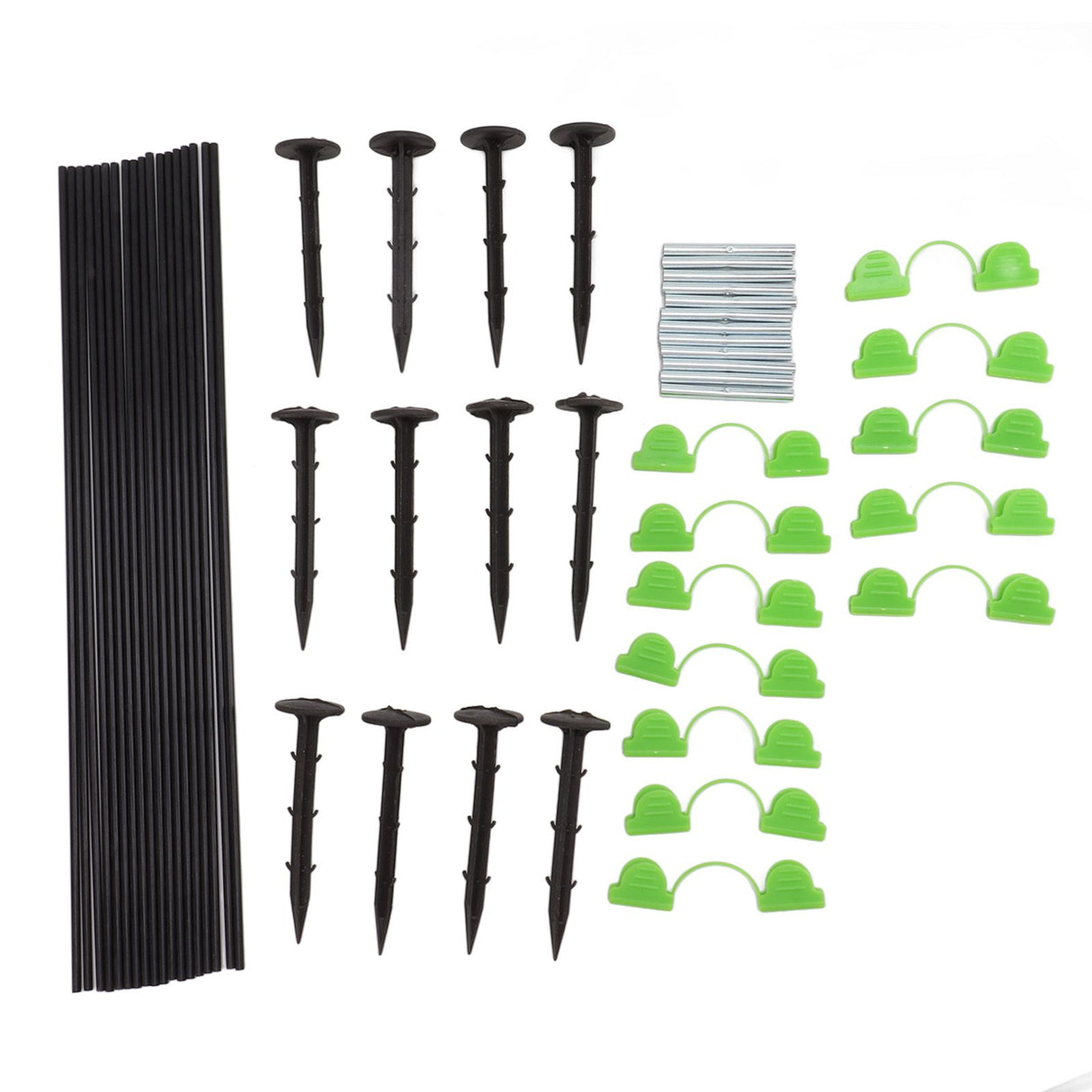 18 Fiberglass Rods 12 Connecting Pipes 12 Clips 12 Garden Stakes for Greenhouse Garden Raised Bed Grow Tunnel