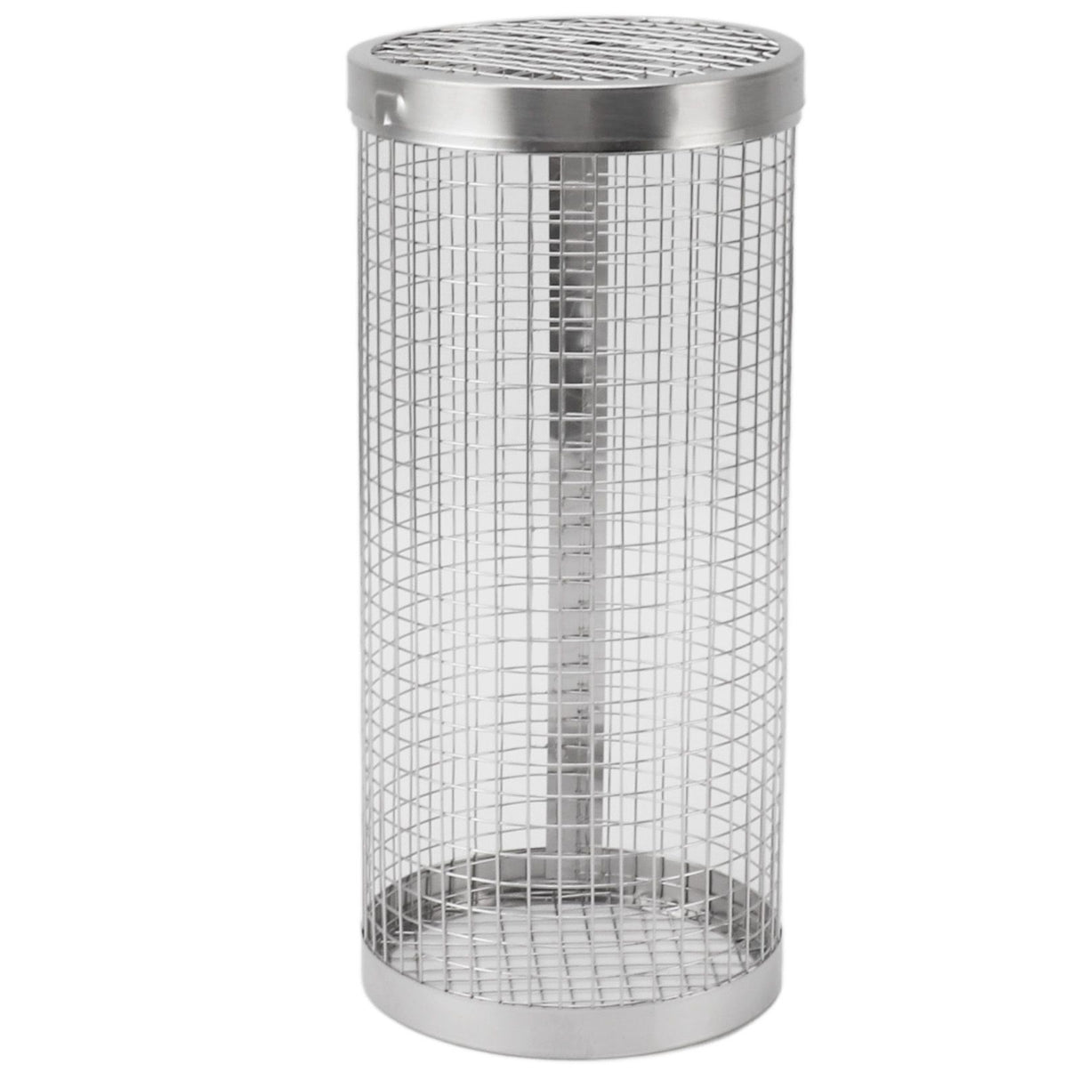 BBQ Net Tube Rolling Grilling Basket Stainless Steel Wire Mesh Cylinder Grill Basket with Fork Hook for Outdoor Barbecue Camping S