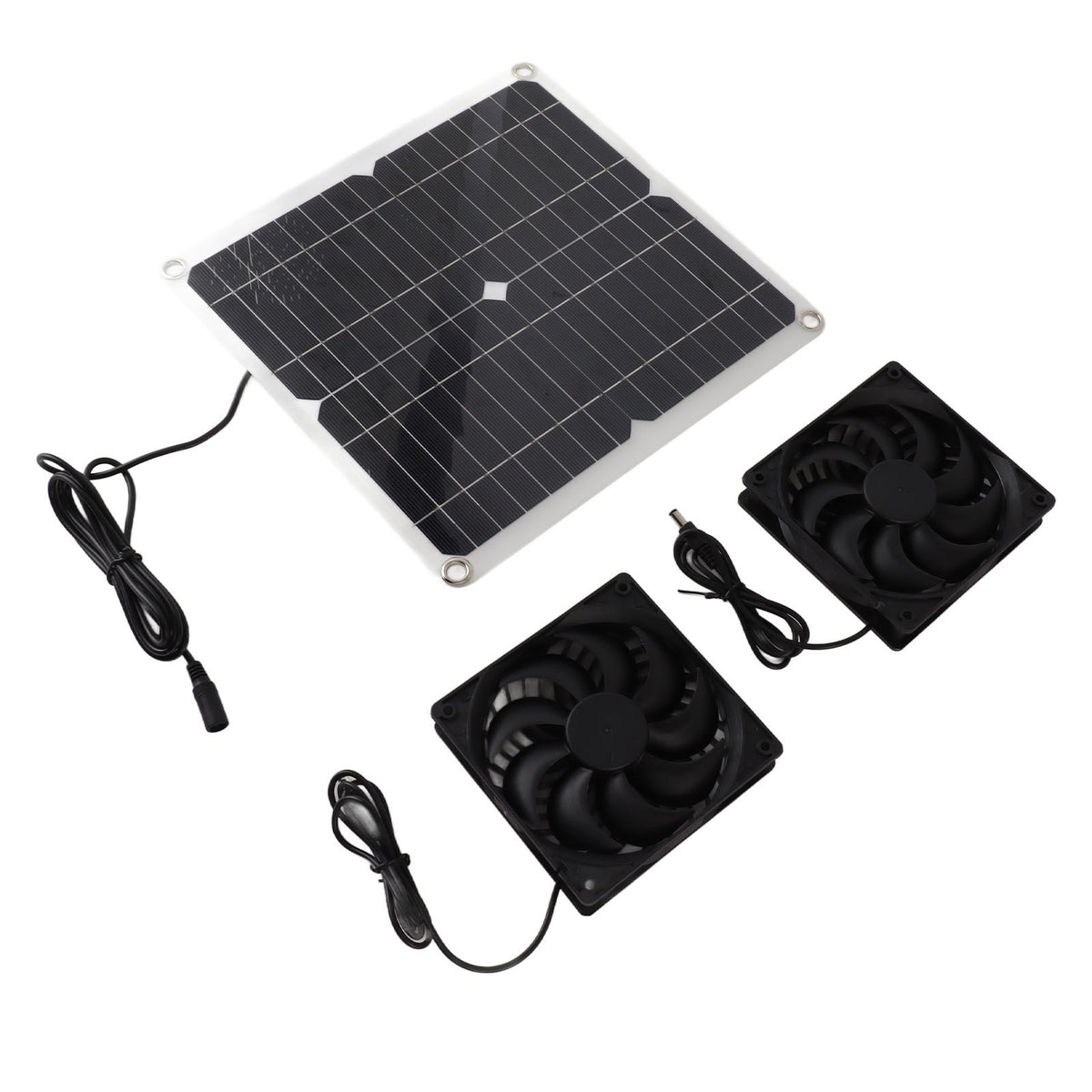 12W 12V Solar Panel Powered Fan Efficient Energy Conversion Solar Panel Dual Fan Kit