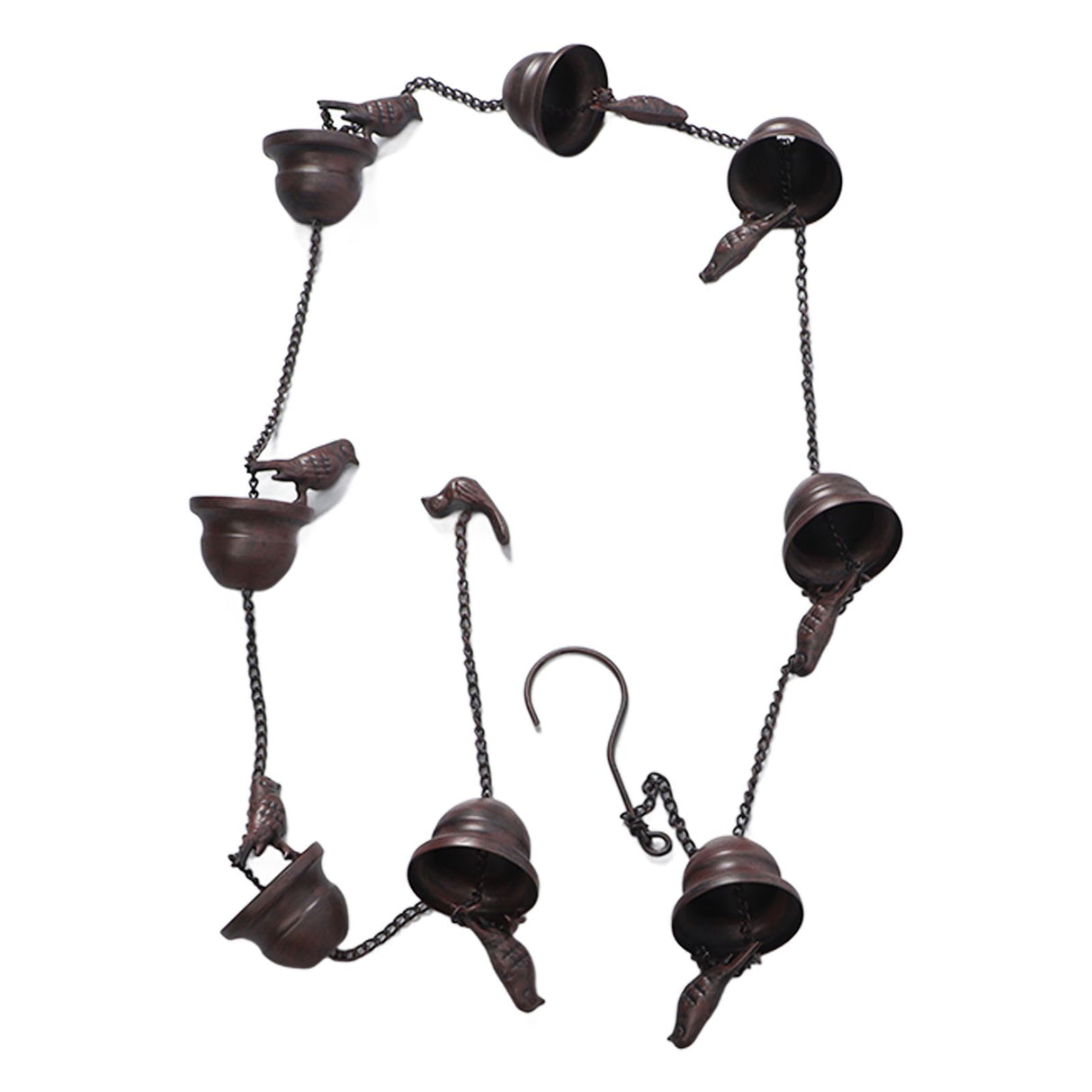Rain Chain Outdoor Mobile Birds Cup Rain Chain Decorative Replacement for Gutters Downspouts