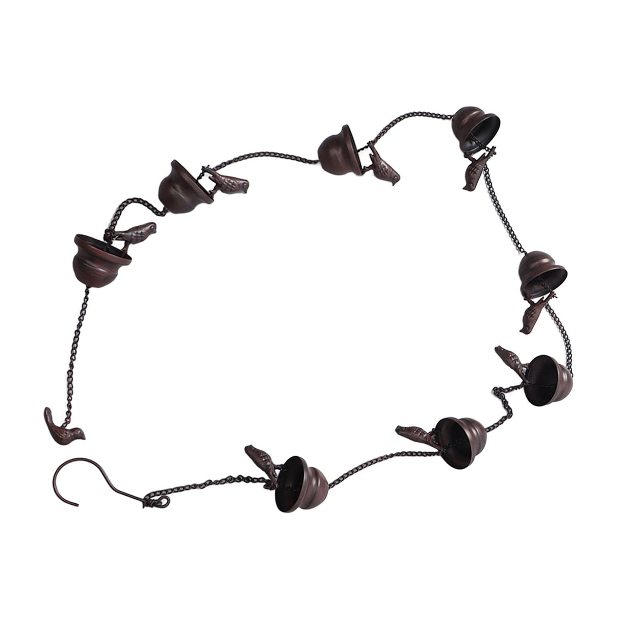 Rain Chain Outdoor Mobile Birds Cup Rain Chain Decorative Replacement for Gutters Downspouts