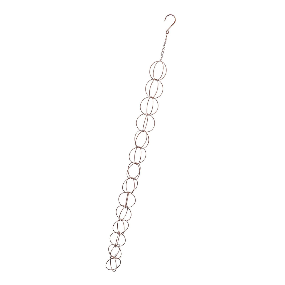 Metal Rain Chain Drainage Function Decorative Ring Wind Chime with Hook for Home Balcony Patio