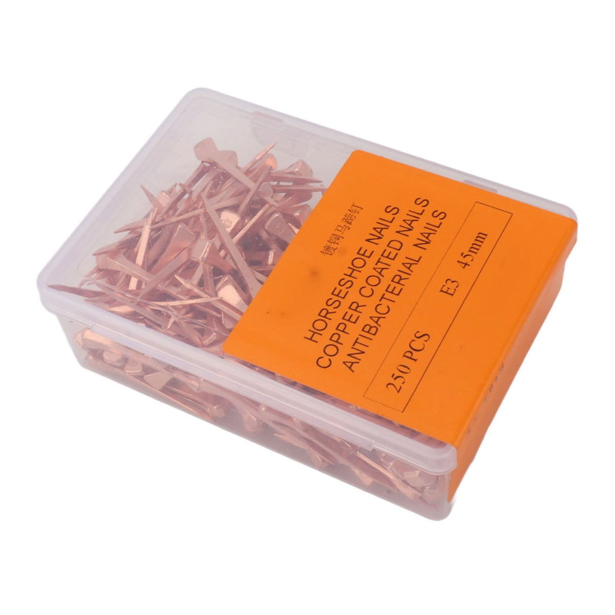 250Pcs Horseshoe Nails Copper Plated Rustproof Equestrian Riding Equipment Pet Supplies 45mm E3