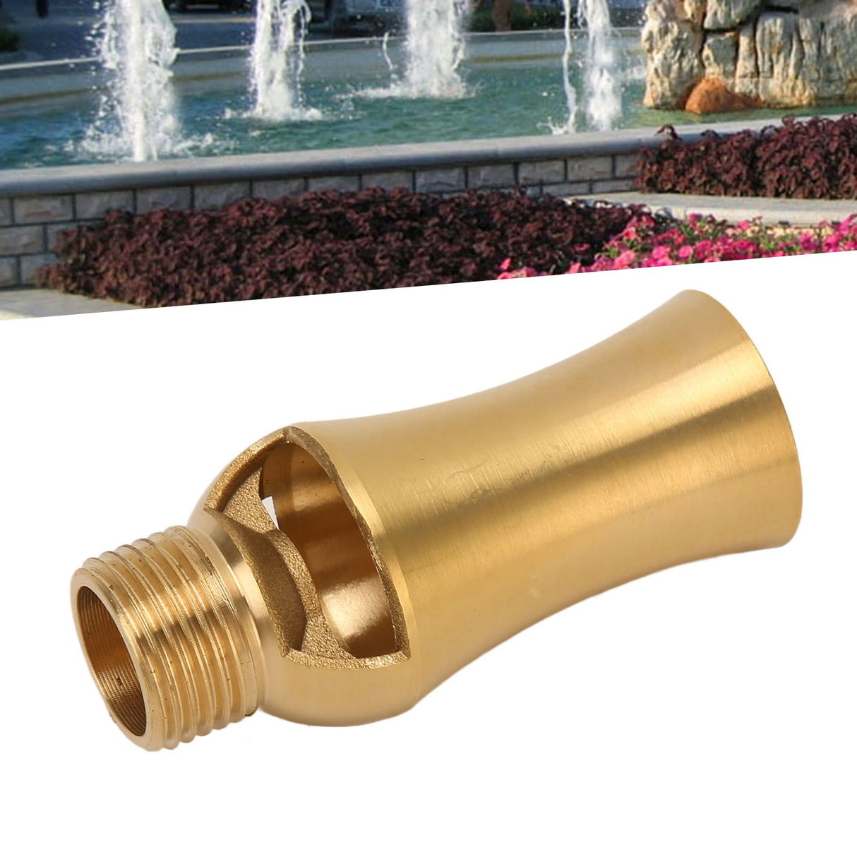 Pond Sprinkler Water Fountain Nozzle Copper Ice Tower Cascade Cedar Spray Head for Garden Pond G1/2in Male Thread 7.1cm