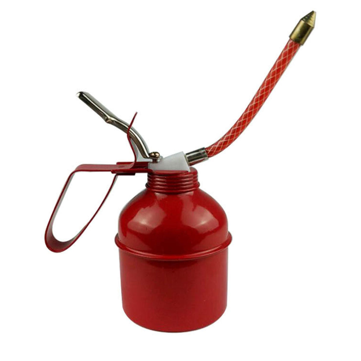 Manual Oiler Can Iron Red Lever Style Lubrication Oiling Can Flexible Hose Oil Can Pump 270ml