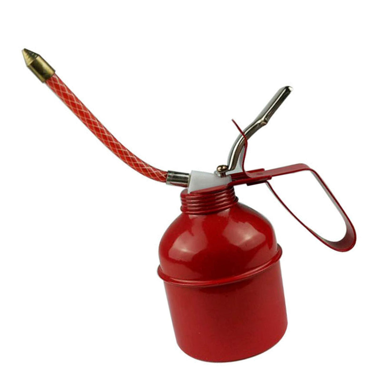 Manual Oiler Can Iron Red Lever Style Lubrication Oiling Can Flexible Hose Oil Can Pump 270ml