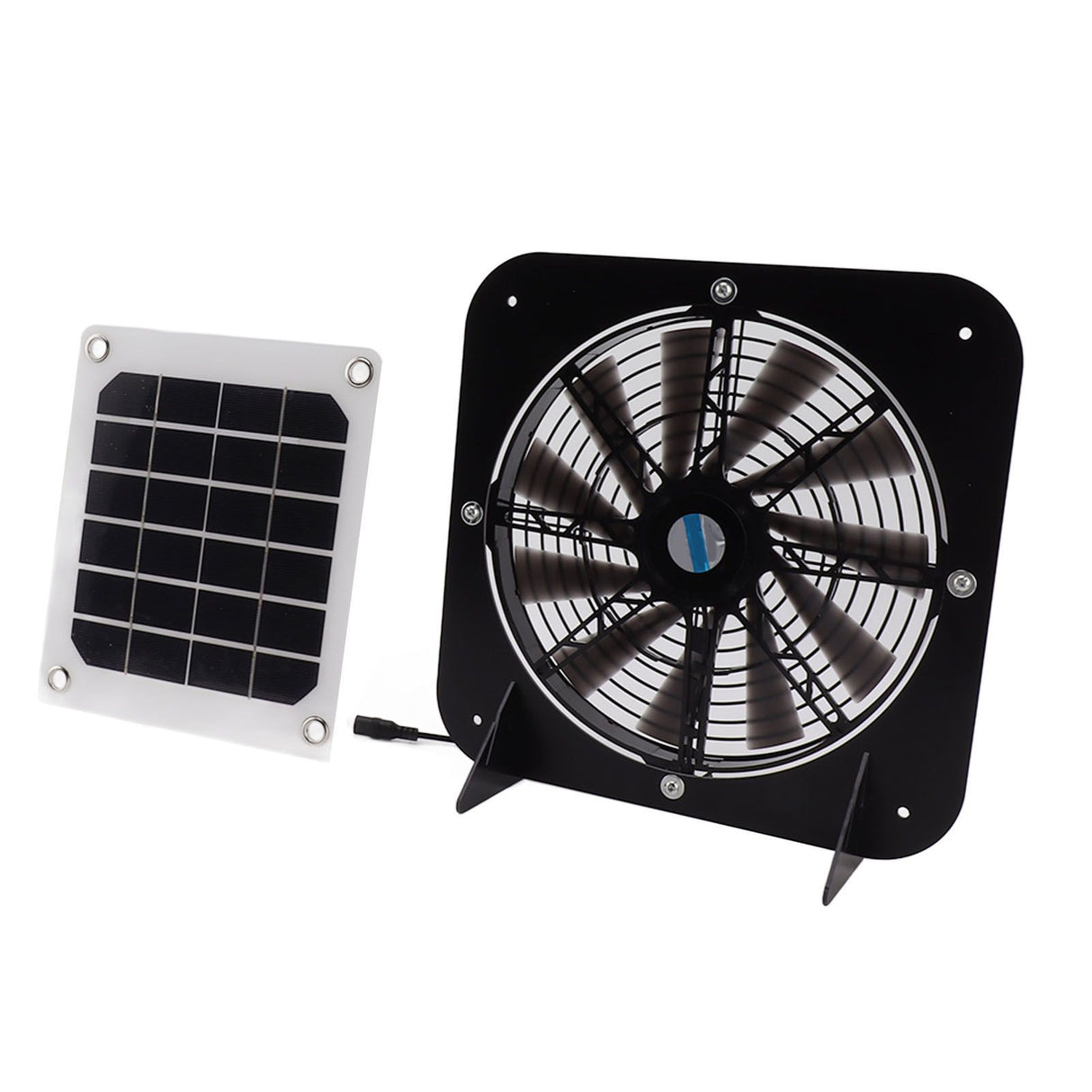 Solar Exhaust Fan 100W Solar Panel with 13.5inch Fan Waterproof Solar Panel Cooling Fan Ventilation Fan for Pet House