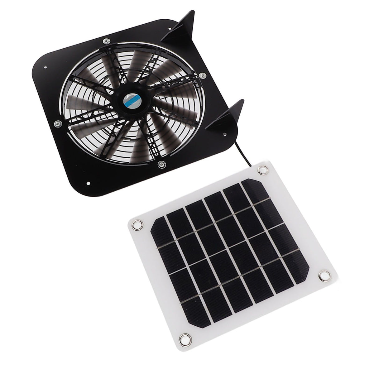 Solar Exhaust Fan 100W Solar Panel with 13.5inch Fan Waterproof Solar Panel Cooling Fan Ventilation Fan for Pet House