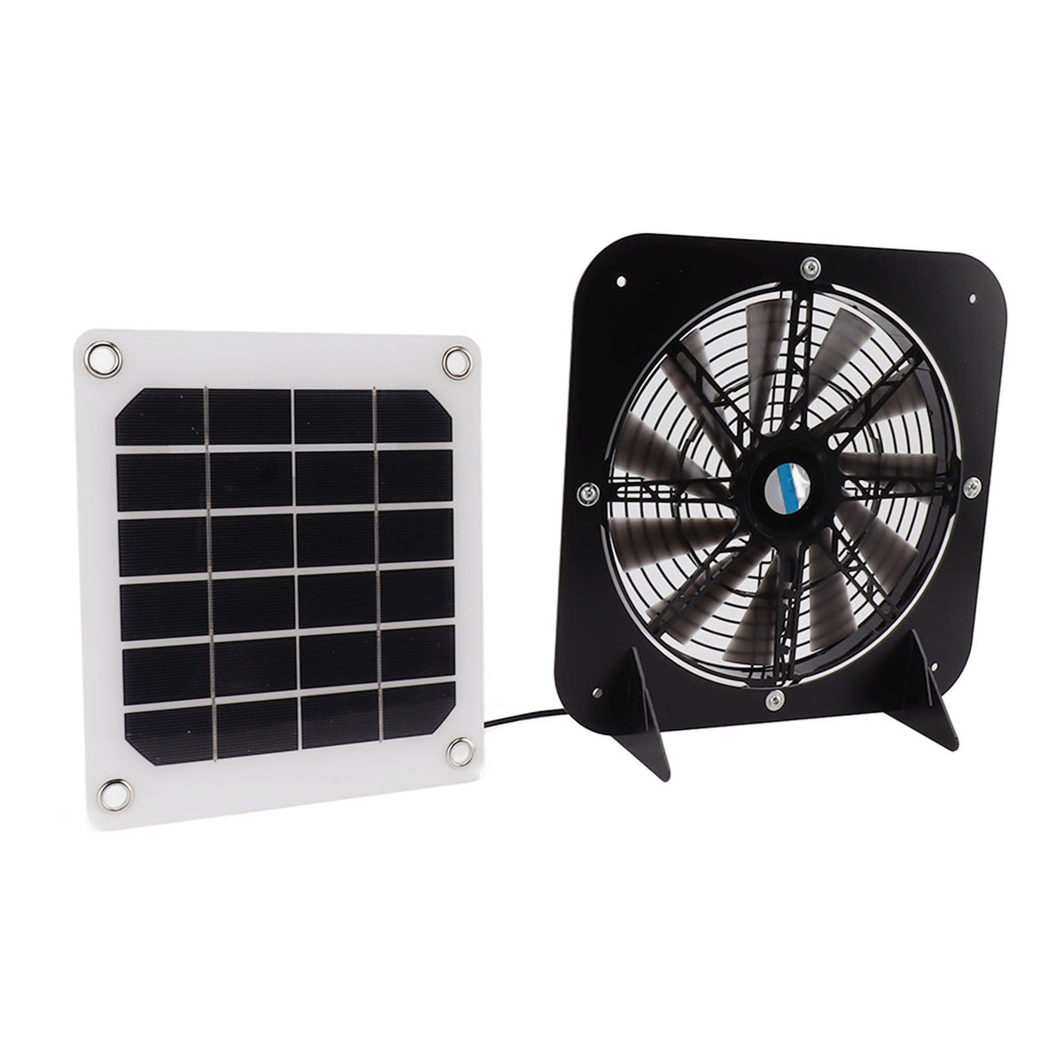 Solar Exhaust Fan 100W Solar Panel with 13.5inch Fan Waterproof Solar Panel Cooling Fan Ventilation Fan for Pet House
