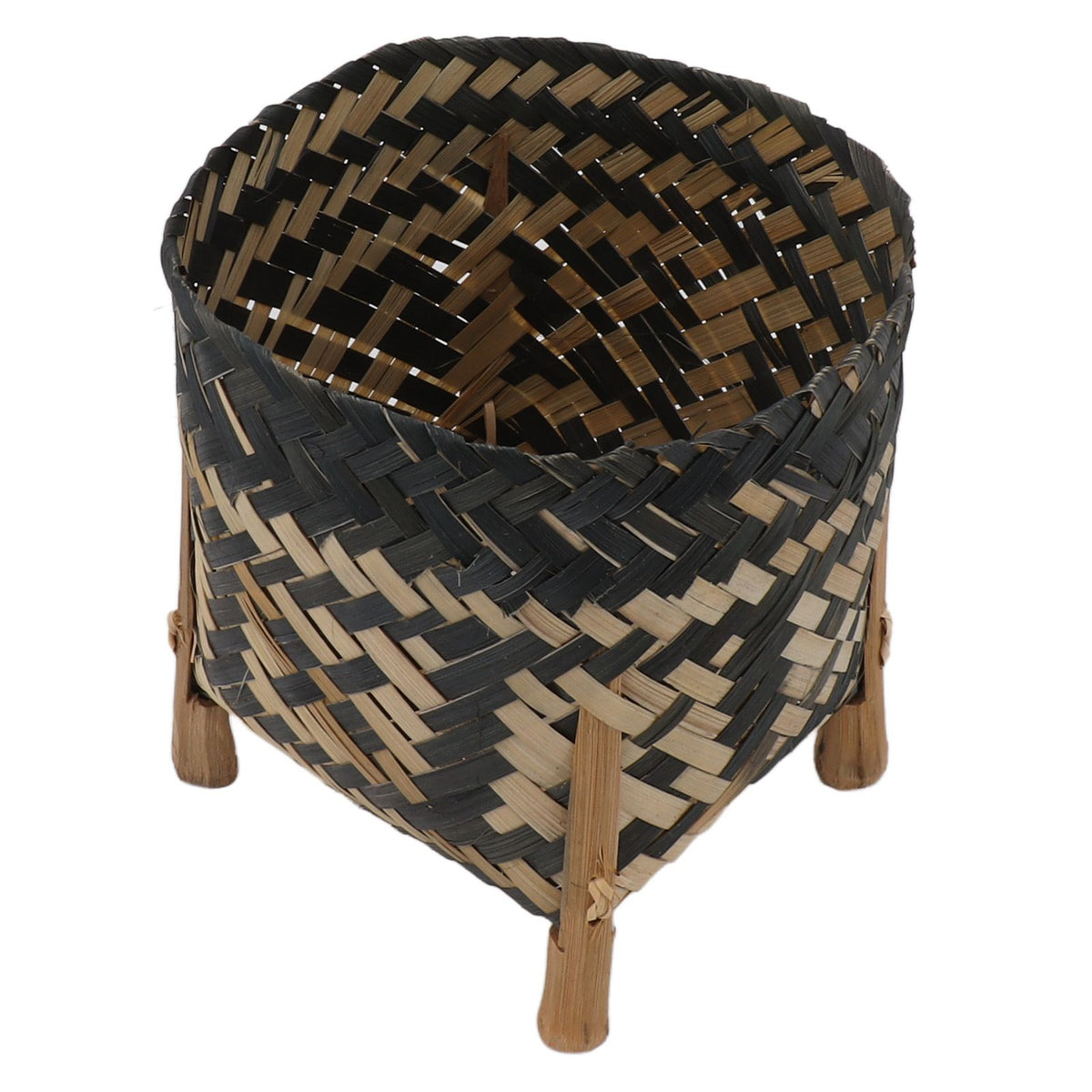 Plant Basket Northern Europe Style Bamboo Weaving Plant Pot Handwoven Indoor Outdoor Storage Organizer Plant Holder