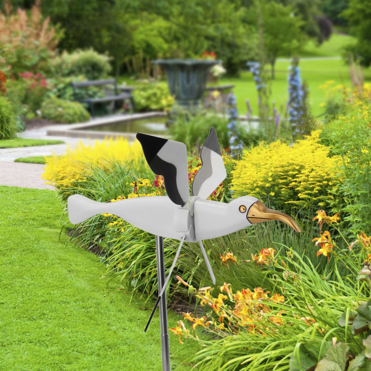 Flying Seagul Windmill Garden Spinner Lawn Ornament Wind Mill Whirligig Asuka Series Windmill for Outdoor Yard Decorations