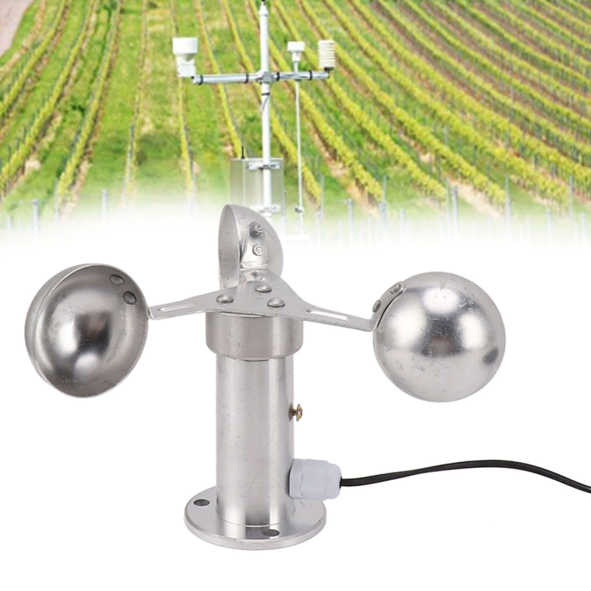 Aluminium Alloy Anemometers Wind Speed Monitoring Sensor 3 Cups Wind Speed Sensor Anemometer 0‑3.8V
