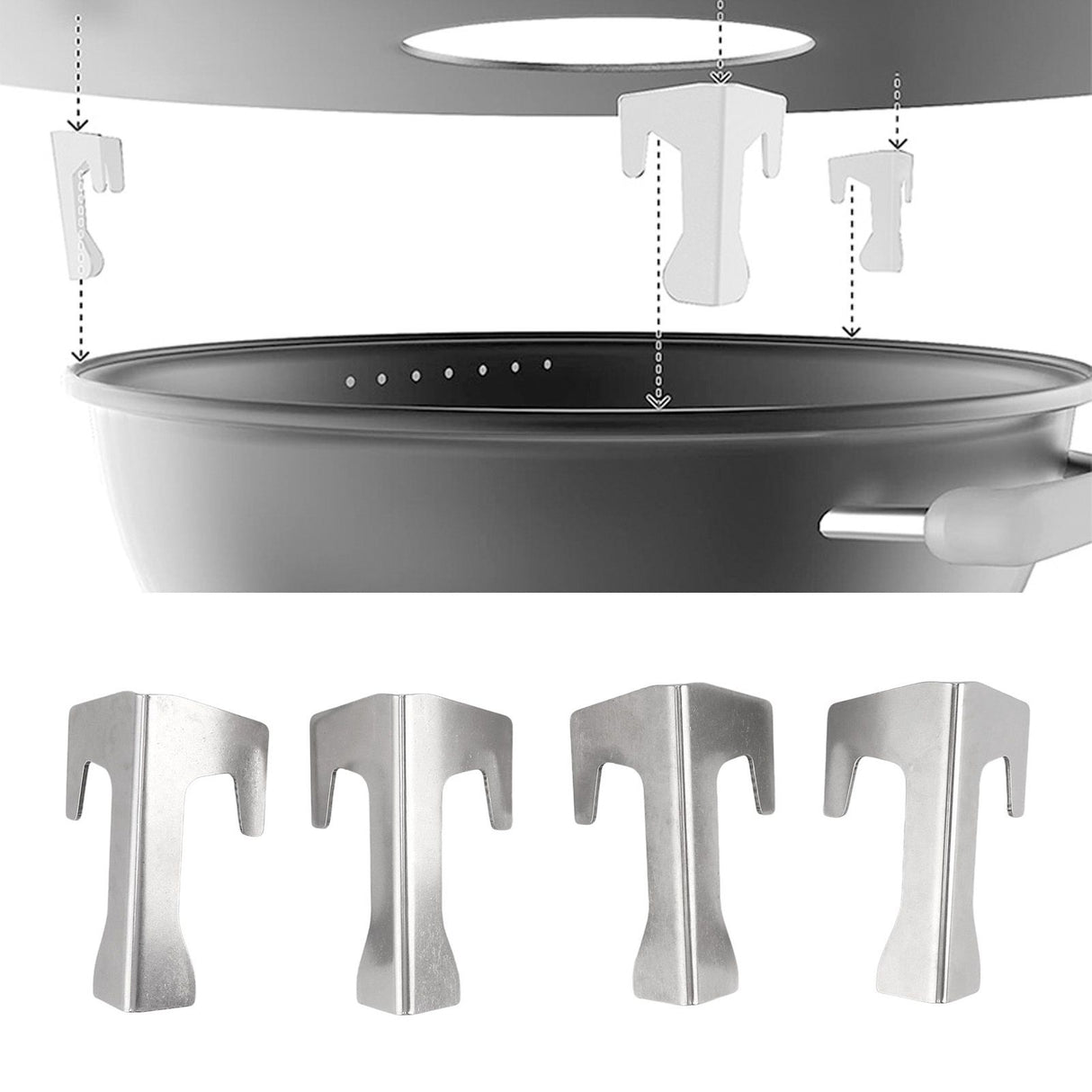 4 PCS Grill Heat Plate Spacers Easy To Install Rustproof Universal Stainless Steel Grill Flame Tamers Burner Covers