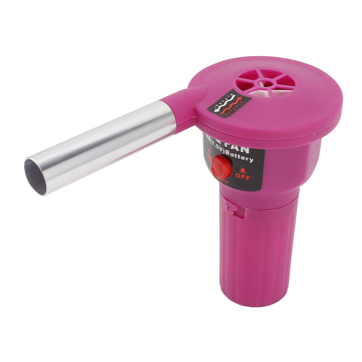 Portable Battery Powered BBQ Fan Air Blower Handheld Barbecue Fan Air Blower for Outdoor Camping Picnic Charcoal Grill Barbecue FD312A 1.5V Purple