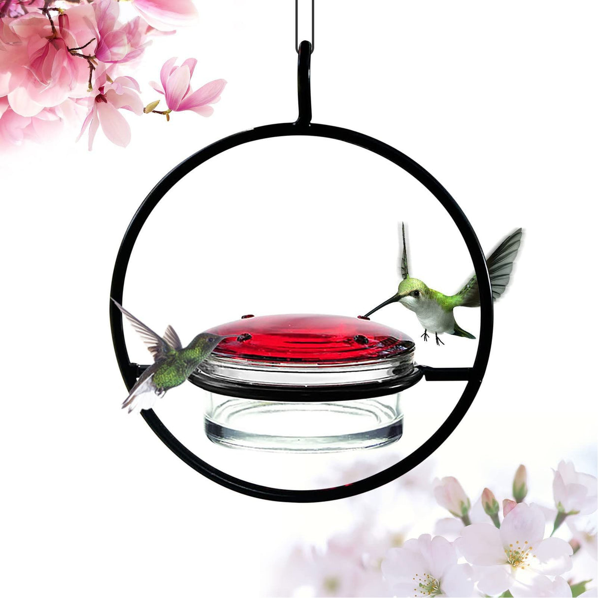 Beautiful Circular Hanging Hummingbird Feeder Outdoor Hanging Humming Bird Feeder 2pc