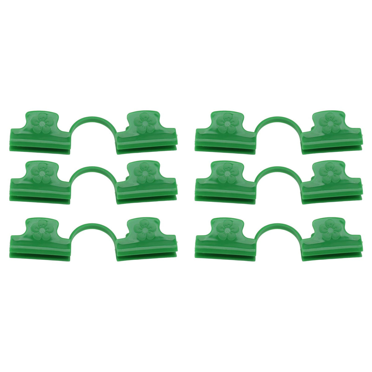 50Pcs Greenhouse Clamp PE Plastic 2 Head Plant Film Clamp Soil Sheet Clip for Horticulture 11mm / 0.43in
