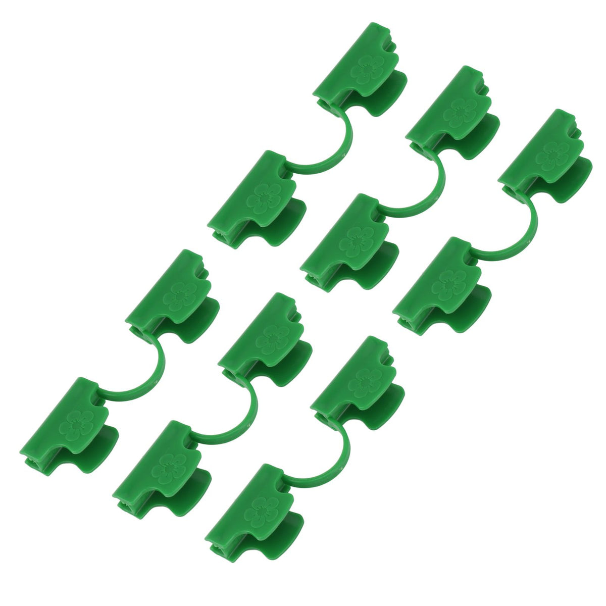 50Pcs Greenhouse Clamp PE Plastic 2 Head Plant Film Clamp Soil Sheet Clip for Horticulture 11mm / 0.43in