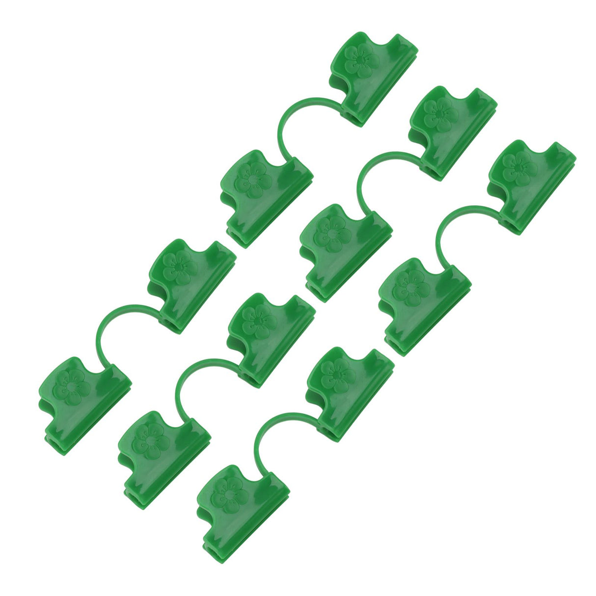 50Pcs Greenhouse Clamp PE Plastic 2 Head Plant Film Clamp Soil Sheet Clip for Horticulture 16mm / 0.63in