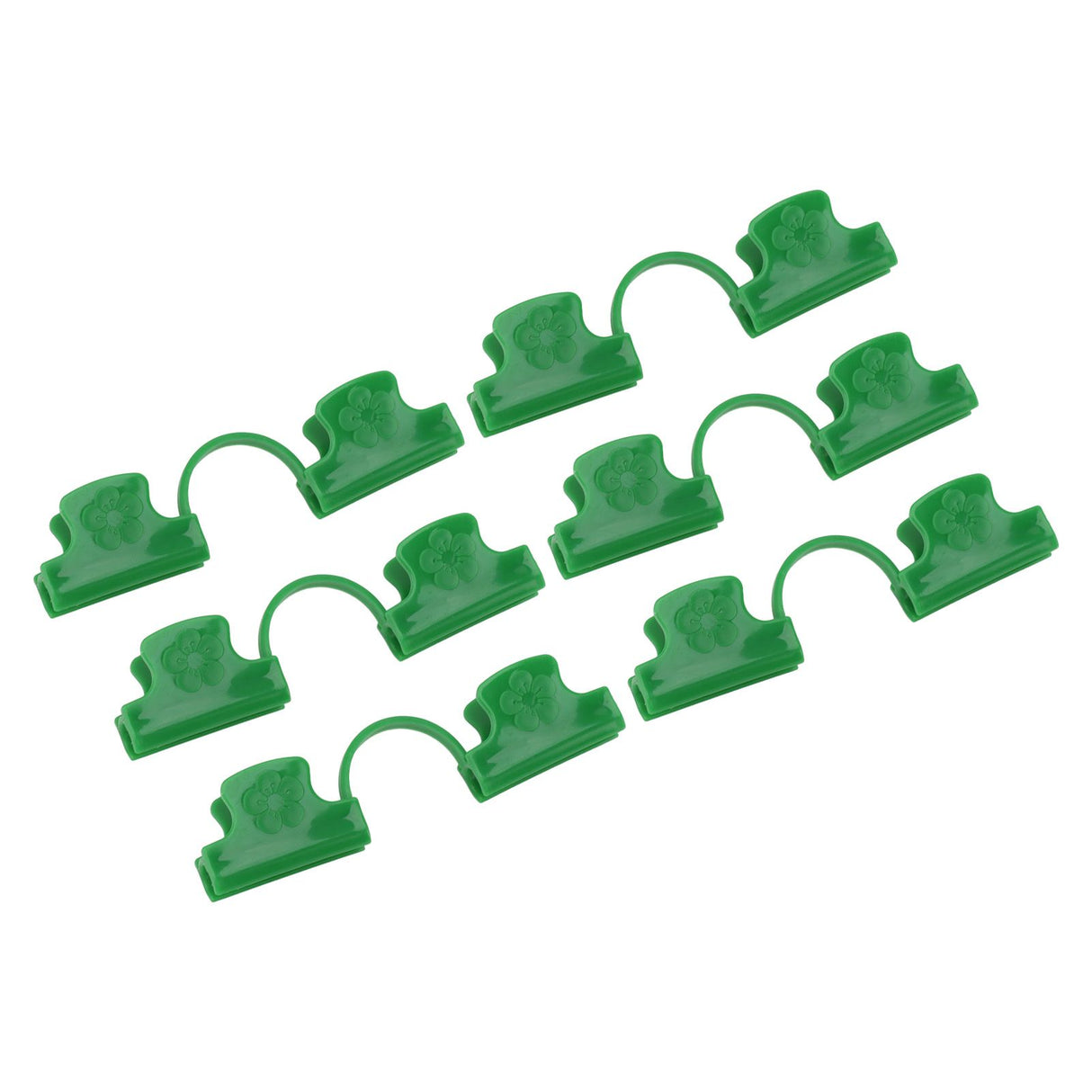 50Pcs Greenhouse Clamp PE Plastic 2 Head Plant Film Clamp Soil Sheet Clip for Horticulture 16mm / 0.63in
