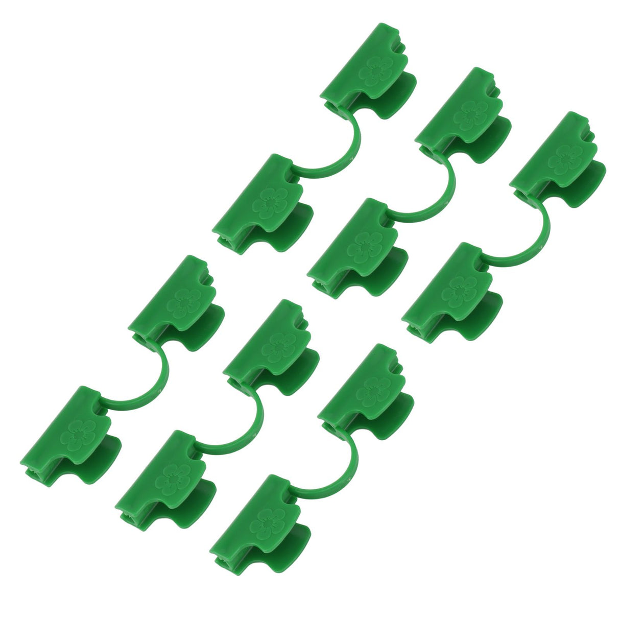 50Pcs Greenhouse Clamp PE Plastic 2 Head Plant Film Clamp Soil Sheet Clip for Horticulture 16mm / 0.63in