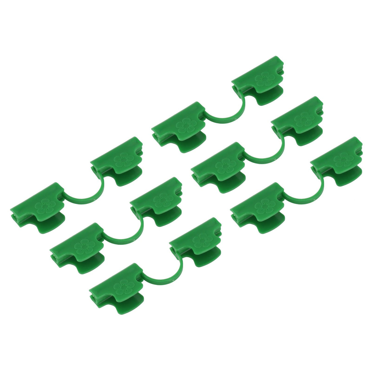 50Pcs Greenhouse Clamp PE Plastic 2 Head Plant Film Clamp Soil Sheet Clip for Horticulture 16mm / 0.63in