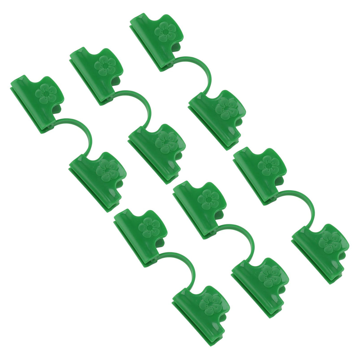 50Pcs Greenhouse Clamp PE Plastic 2 Head Plant Film Clamp Soil Sheet Clip for Horticulture 16mm / 0.63in