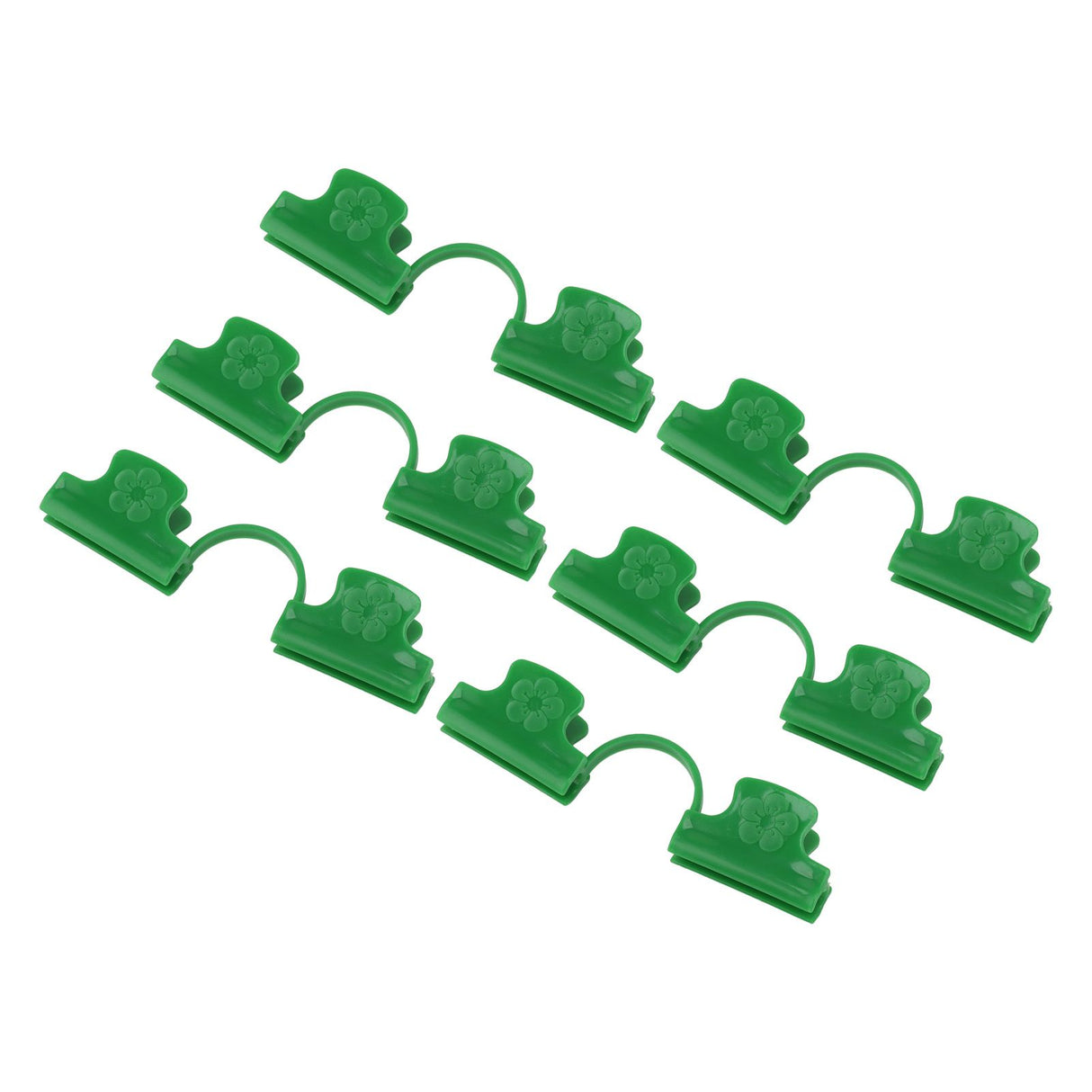 50Pcs Greenhouse Clamp PE Plastic 2 Head Plant Film Clamp Soil Sheet Clip for Horticulture 16mm / 0.63in