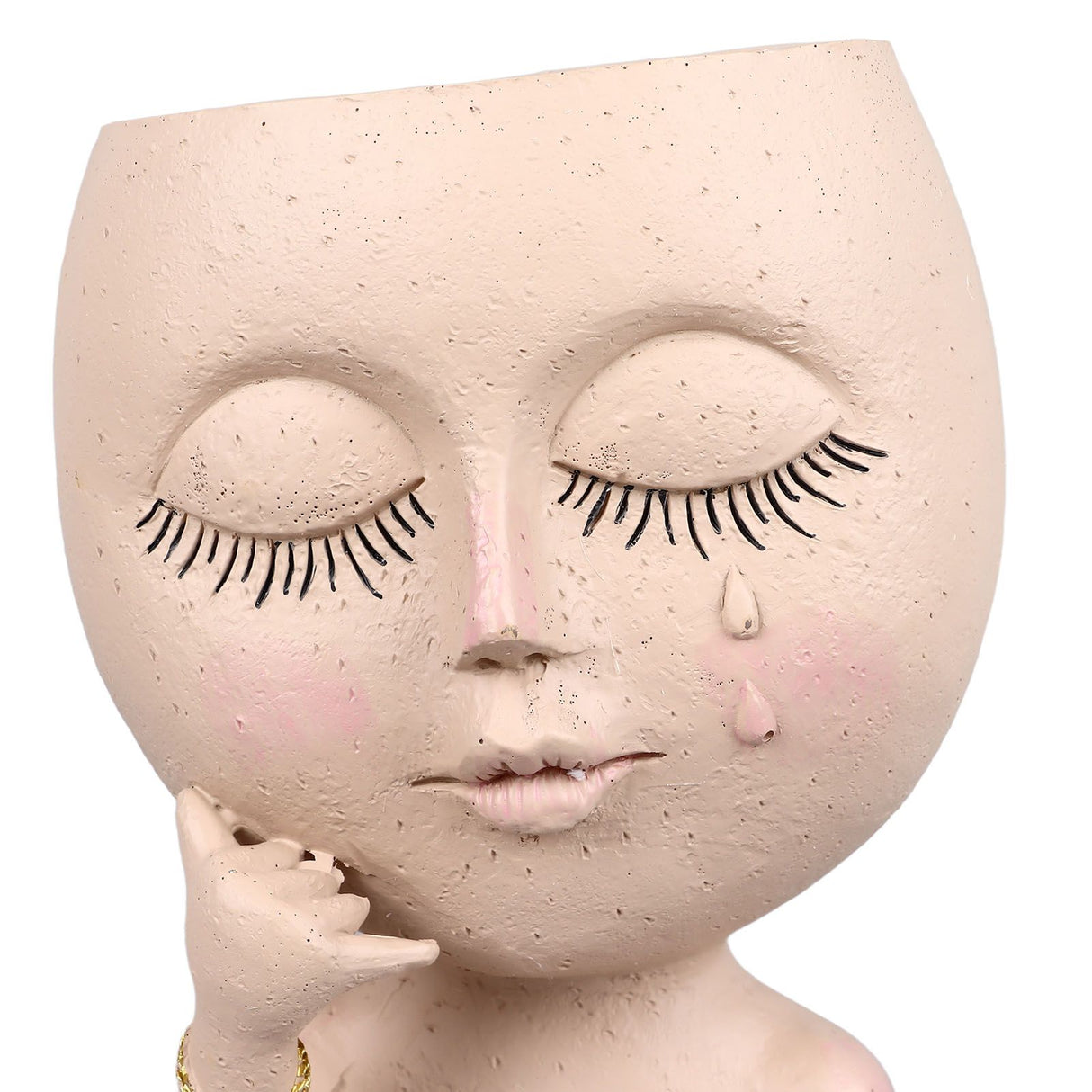 Face Planter Pots Resin Home Head Planter Face Flower Pot Head Planter for Indoor Outdoor Plants with Drainage Hole