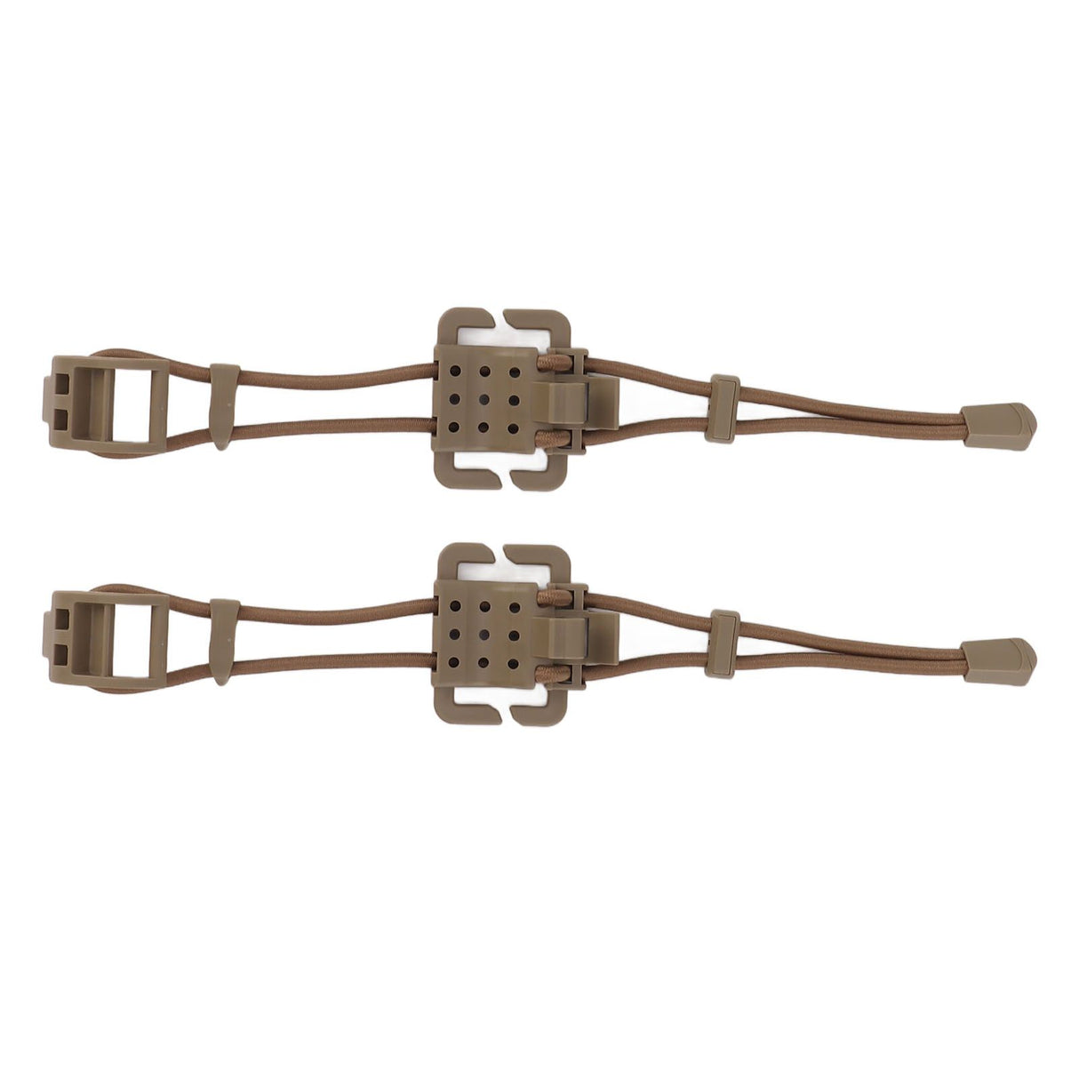 2Pcs Backpack Binding Clip MOLLE Gear Organizer Fastener Elastic Binding Buckle Carabiner Clip Bags Clasp Cord Fix Gear Elastic Strap Khaki
