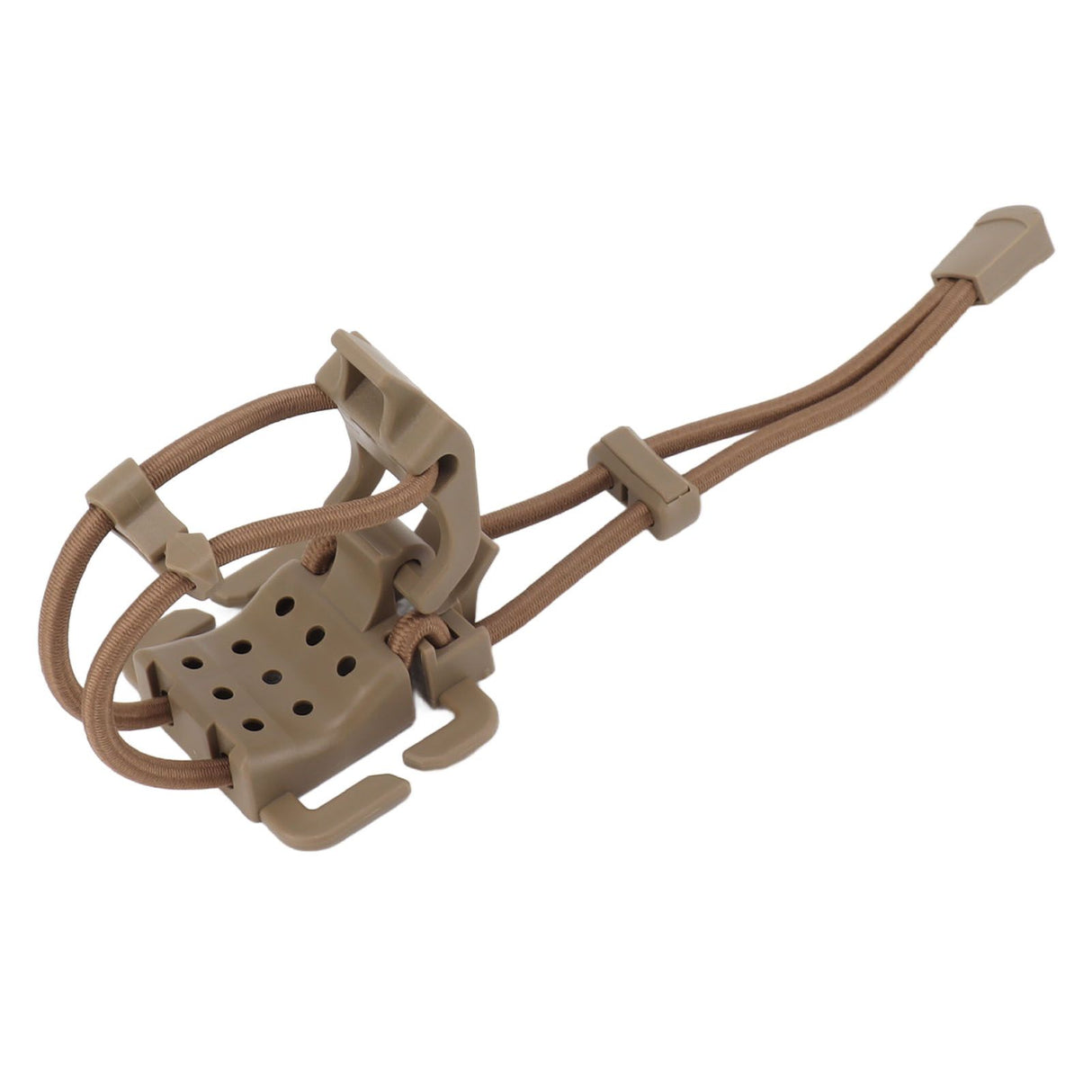 2Pcs Backpack Binding Clip MOLLE Gear Organizer Fastener Elastic Binding Buckle Carabiner Clip Bags Clasp Cord Fix Gear Elastic Strap Khaki