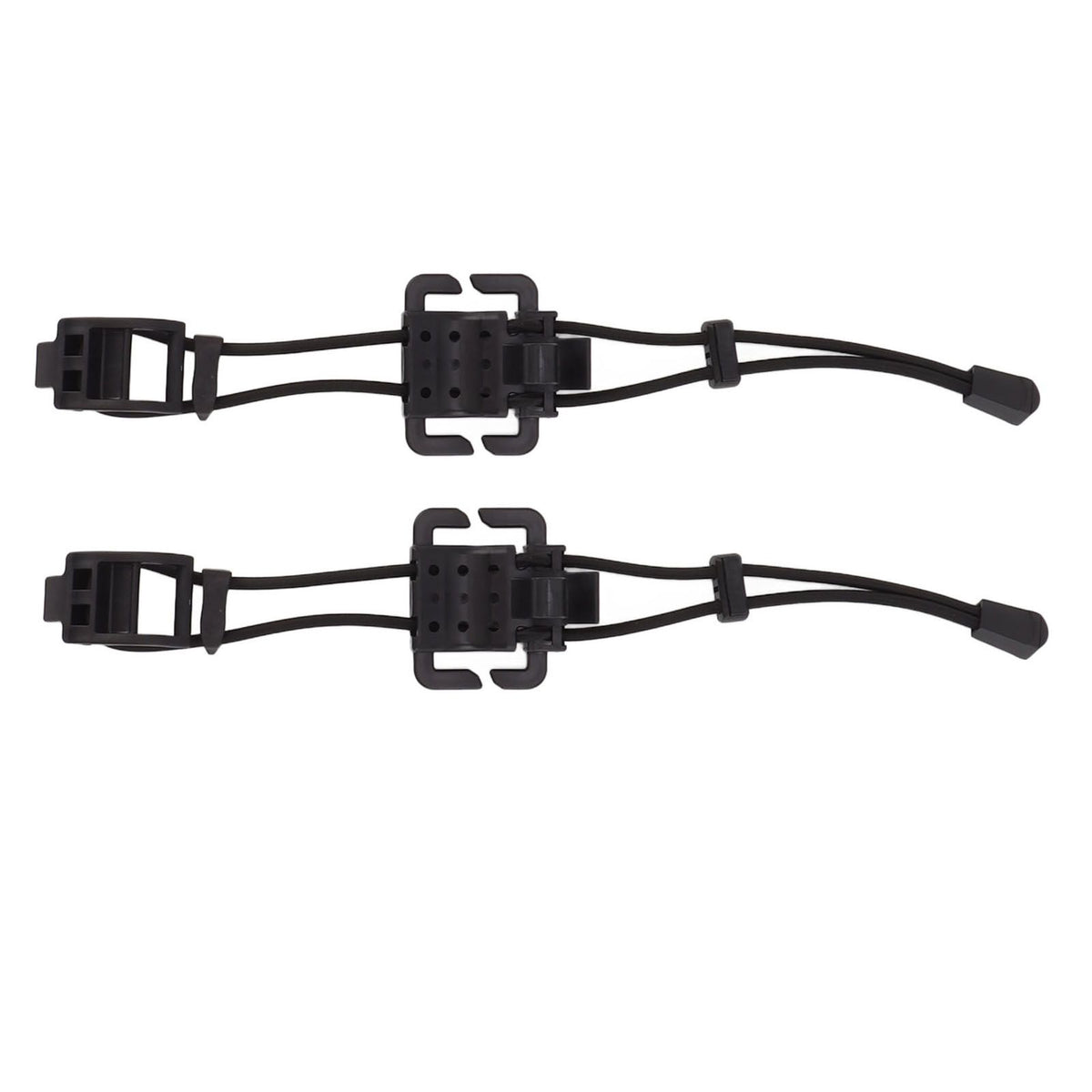 2Pcs Backpack Binding Clip MOLLE Gear Organizer Fastener Elastic Binding Buckle Carabiner Clip Bags Clasp Cord Fix Gear Elastic Strap Black