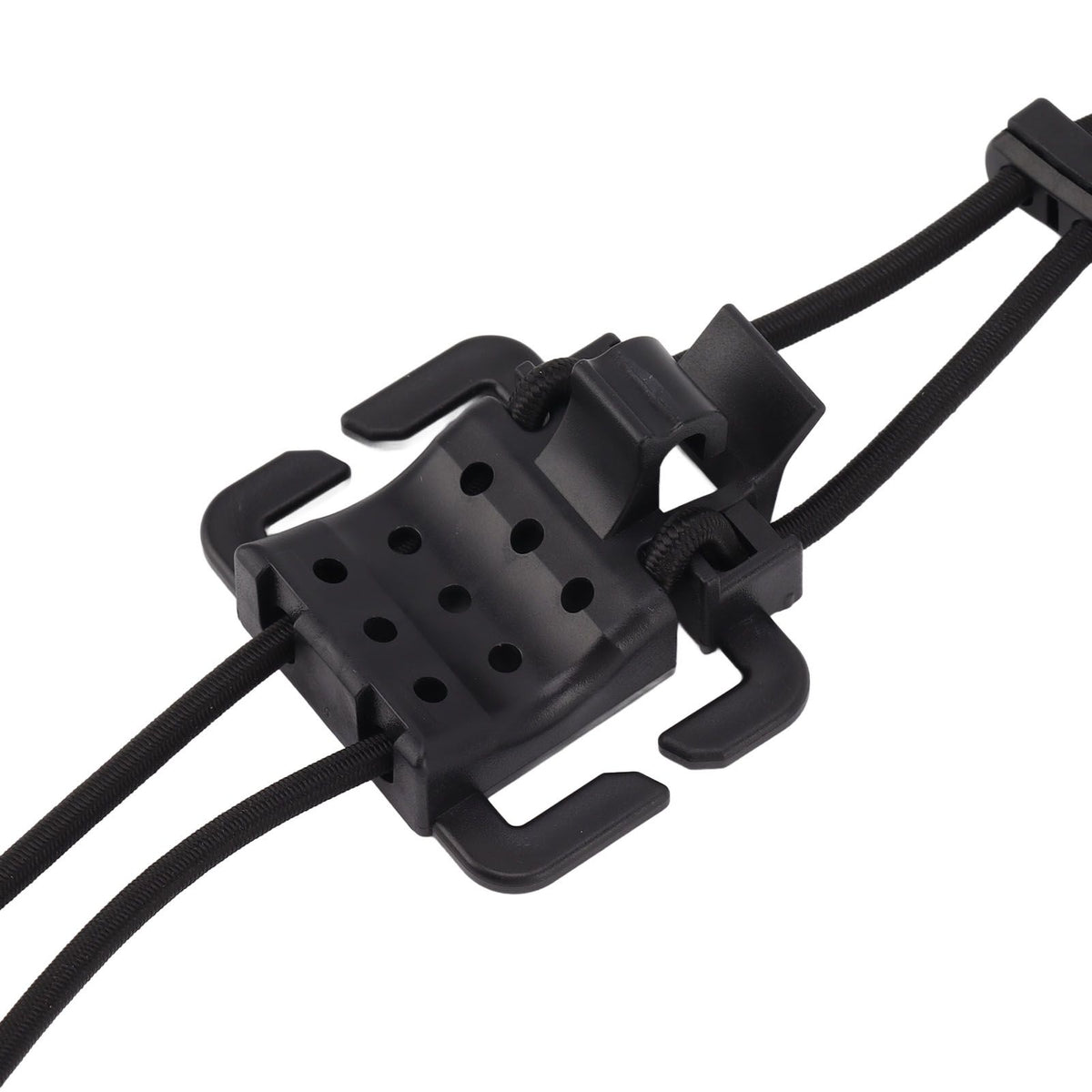 2Pcs Backpack Binding Clip MOLLE Gear Organizer Fastener Elastic Binding Buckle Carabiner Clip Bags Clasp Cord Fix Gear Elastic Strap Black