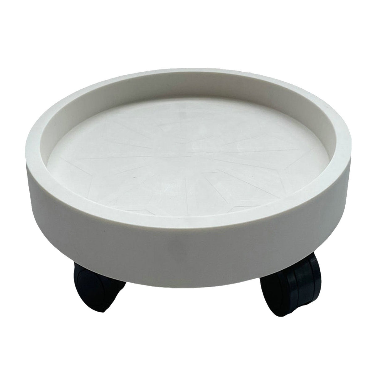 Flower Pot Tray Wheels Round Shape Removable Rotating Wheels Plant Stand for Balcony White 30