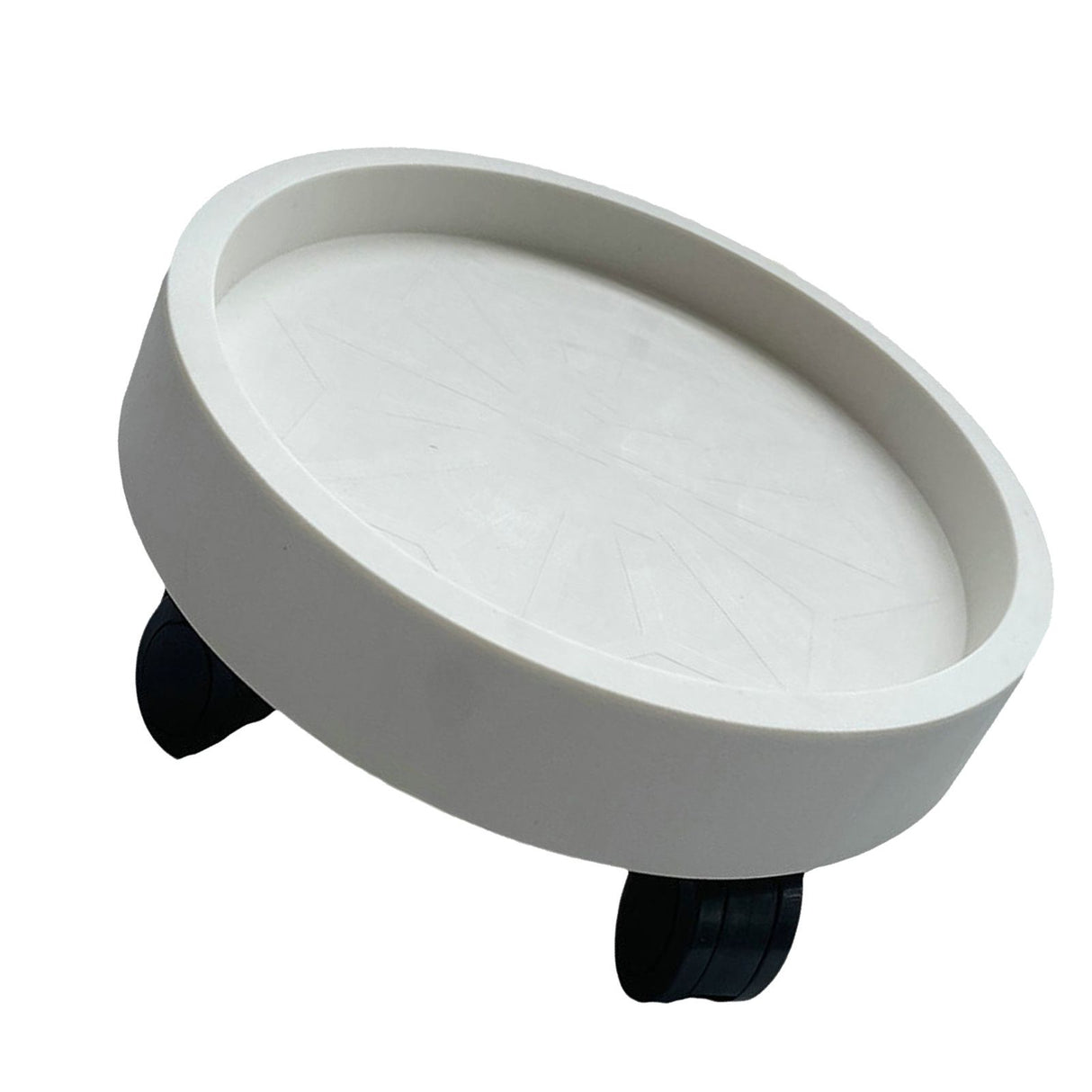 Flower Pot Tray Wheels Round Shape Removable Rotating Wheels Plant Stand for Balcony White 30