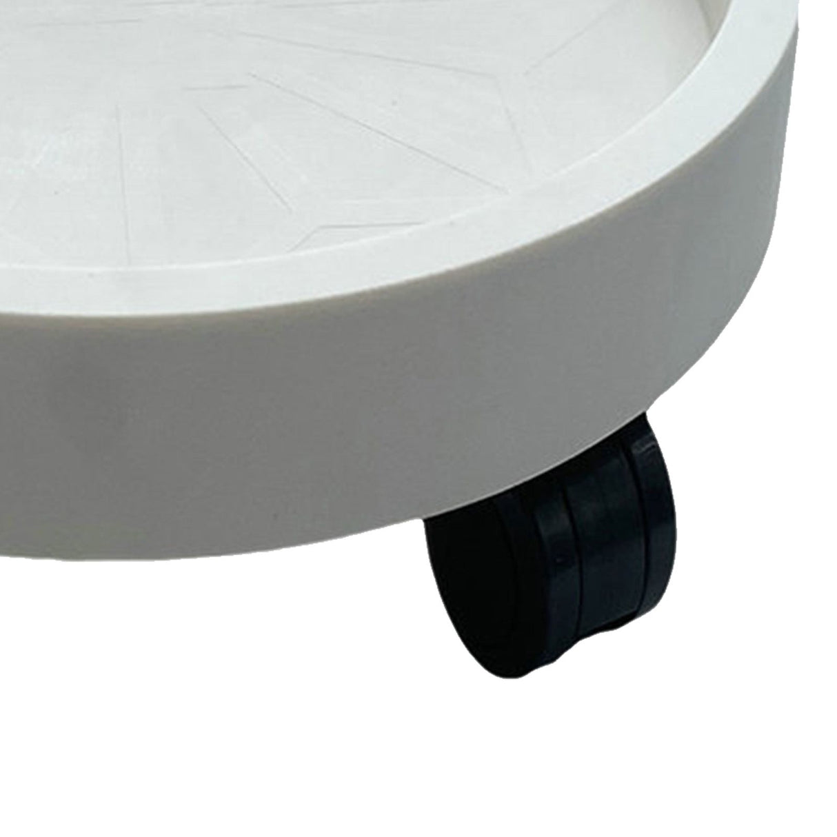 Flower Pot Tray Wheels Round Shape Removable Rotating Wheels Plant Stand for Balcony White 30