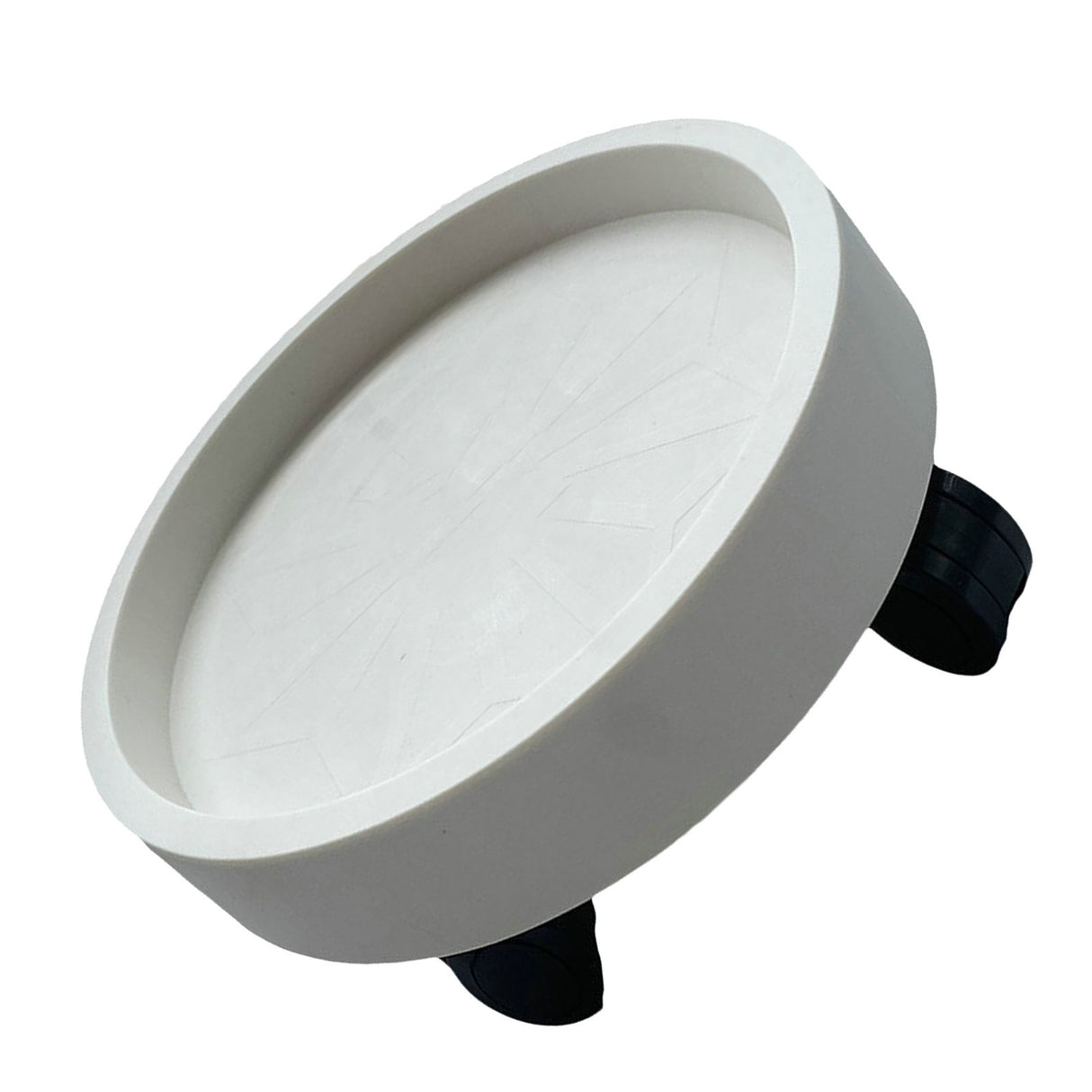Flower Pot Tray Wheels Round Shape Removable Rotating Wheels Plant Stand for Balcony White 30