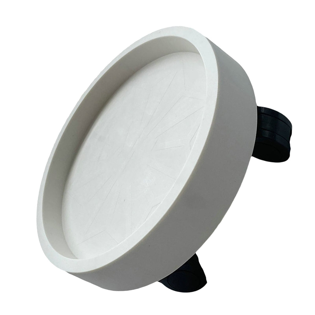 Flower Pot Tray Wheels Round Shape Removable Rotating Wheels Plant Stand for Balcony White 30