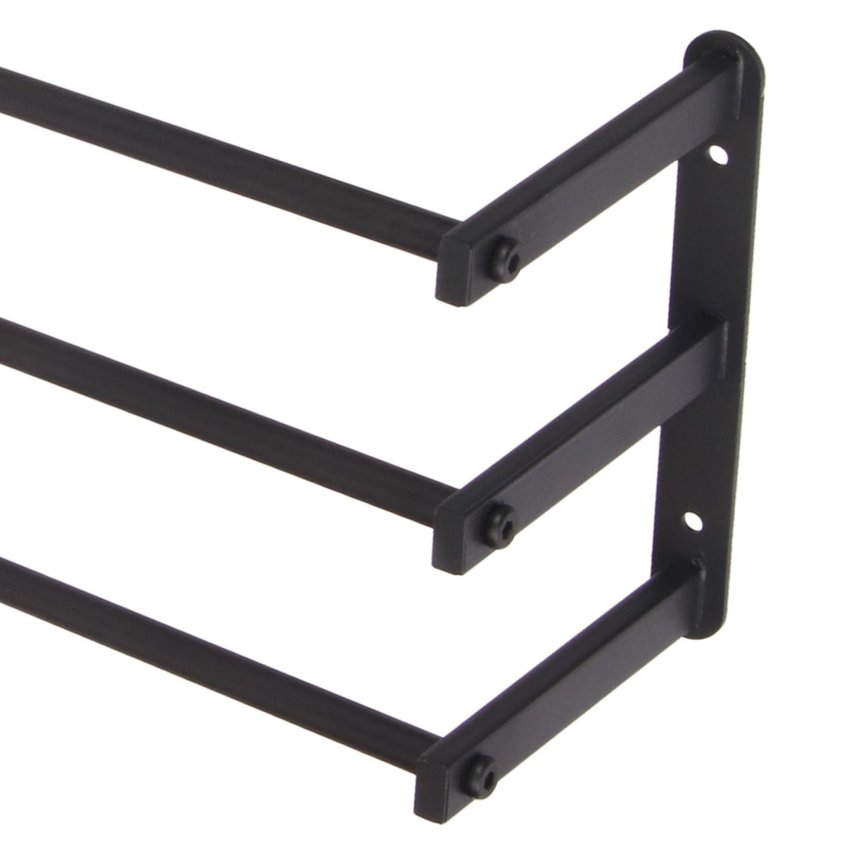 Bathroom Wall Towel Rack Wall Mounted 3 Bars Aluminum Alloy Rolled Towel Holder for Rolled Towels Black