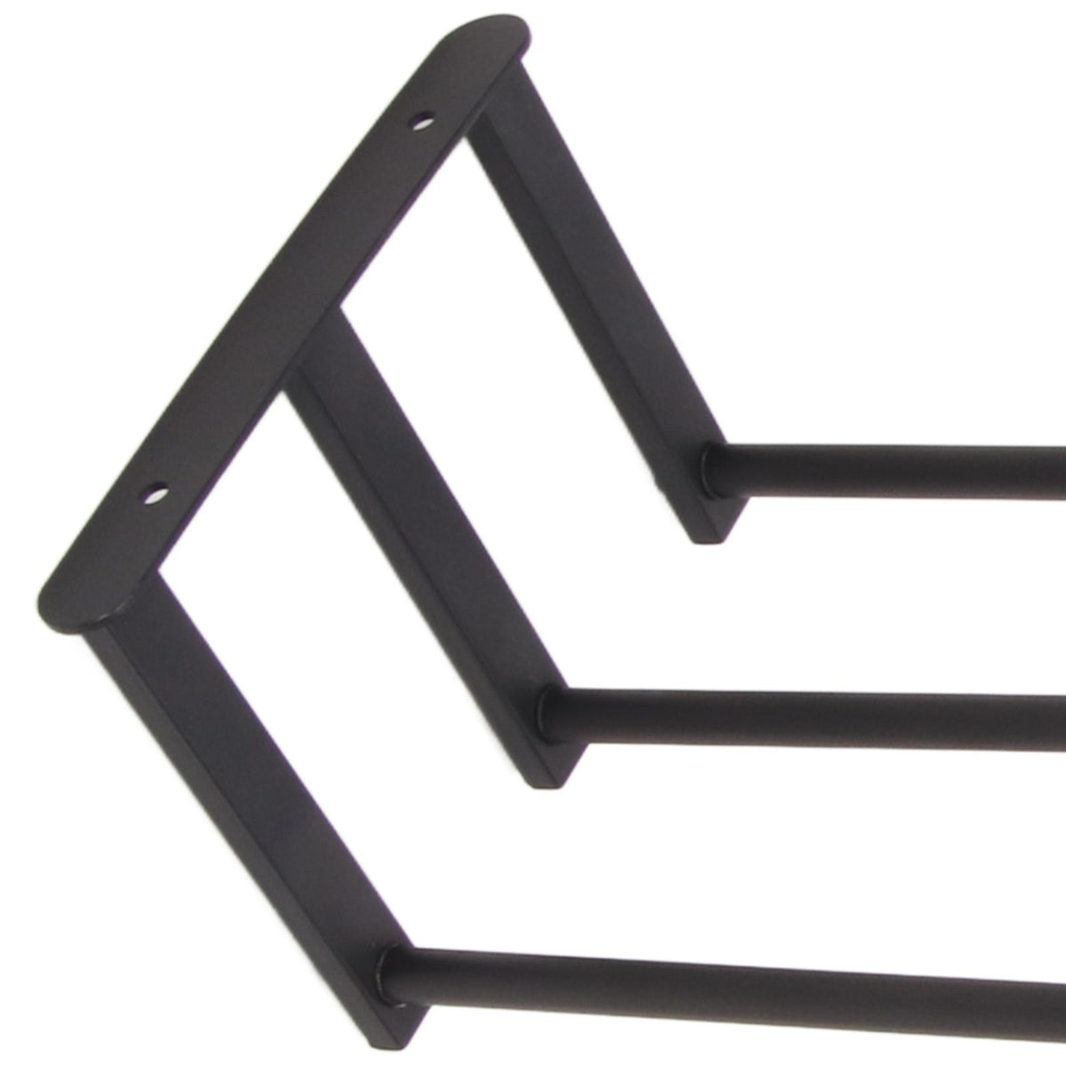 Bathroom Wall Towel Rack Wall Mounted 3 Bars Aluminum Alloy Rolled Towel Holder for Rolled Towels Black