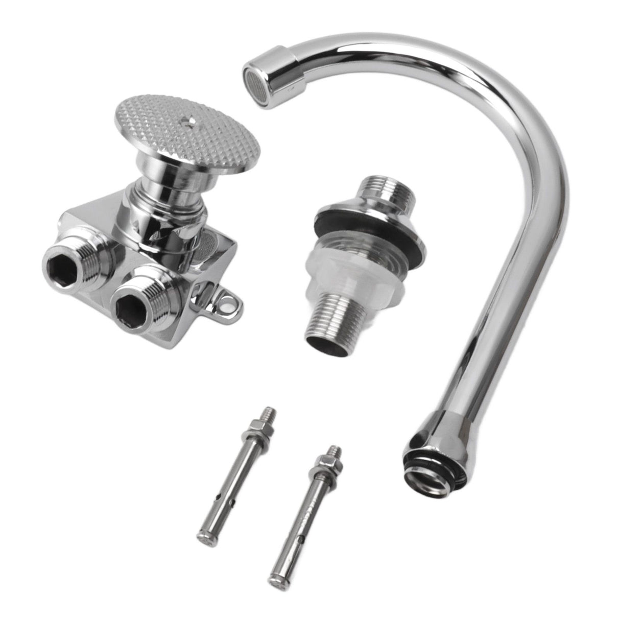 Foot Pedal Faucet Hands Free Foot Valve Flexible Hose Touchless Floor Mount Foot Control Faucet for Kitchen