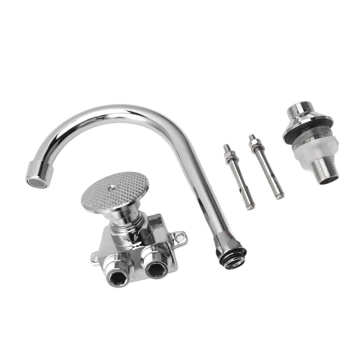 Foot Pedal Faucet Hands Free Foot Valve Flexible Hose Touchless Floor Mount Foot Control Faucet for Kitchen