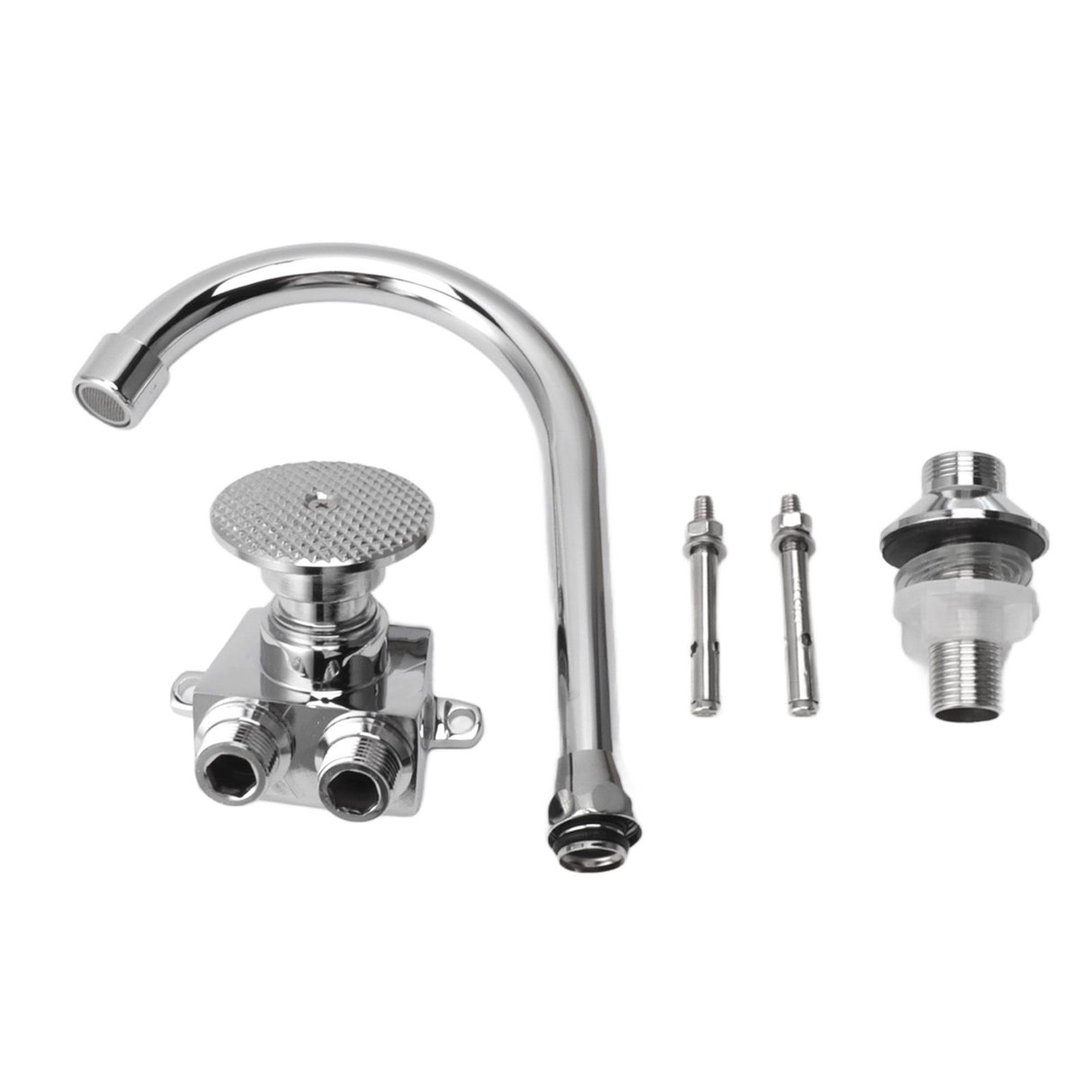 Foot Pedal Faucet Hands Free Foot Valve Flexible Hose Touchless Floor Mount Foot Control Faucet for Kitchen