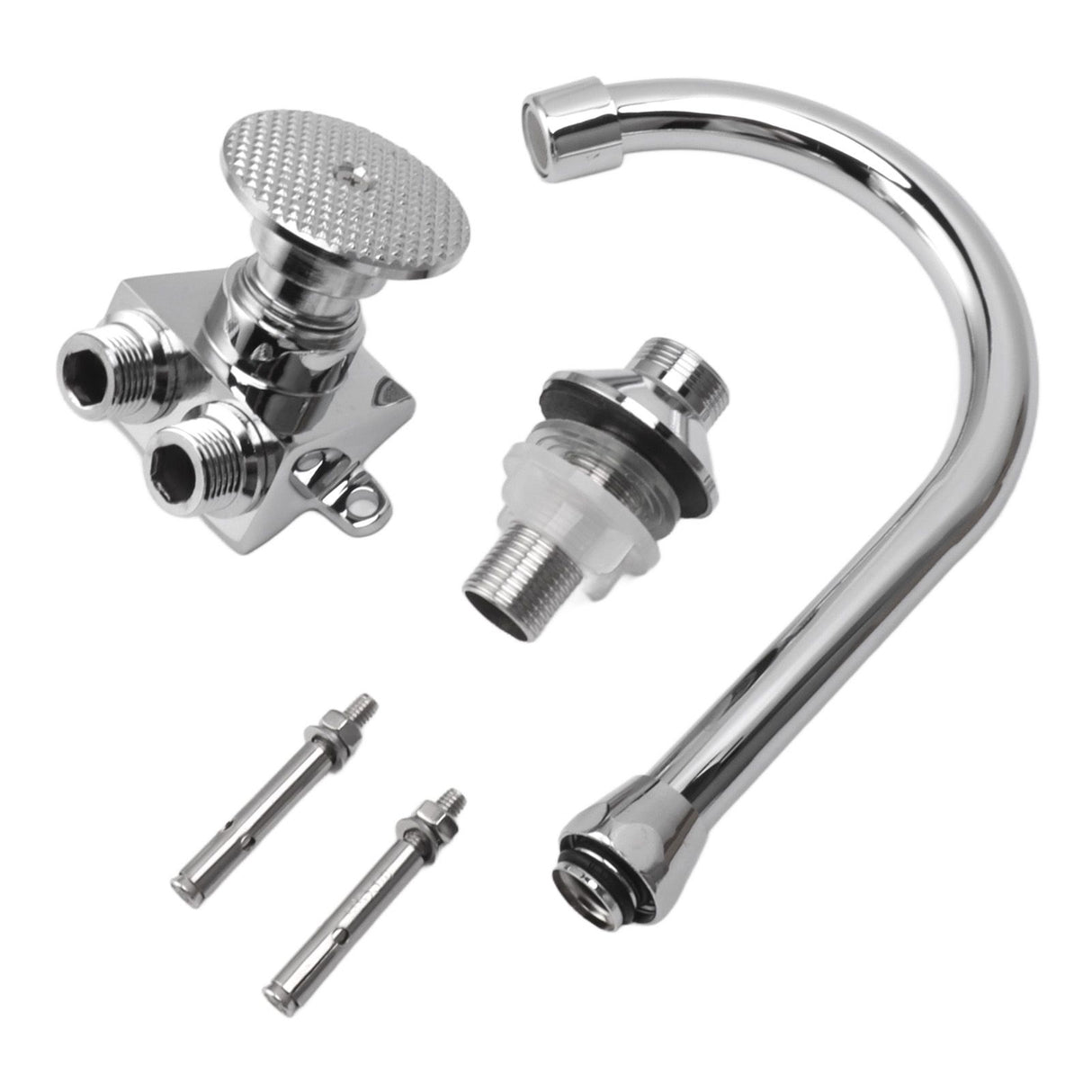 Foot Pedal Faucet Hands Free Foot Valve Flexible Hose Touchless Floor Mount Foot Control Faucet for Kitchen