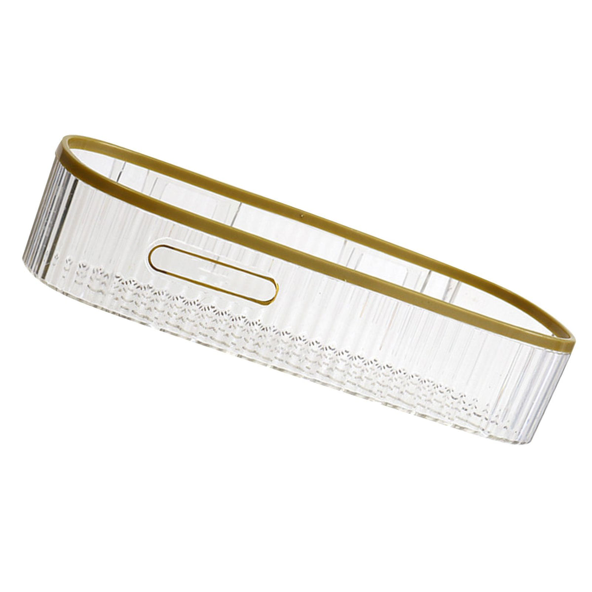 Wall Mounted Storage Rack Punch Free Shower Caddy Shelf Bathroom No Drilling Storage Rack for Household Long Strip ‑ Transparent