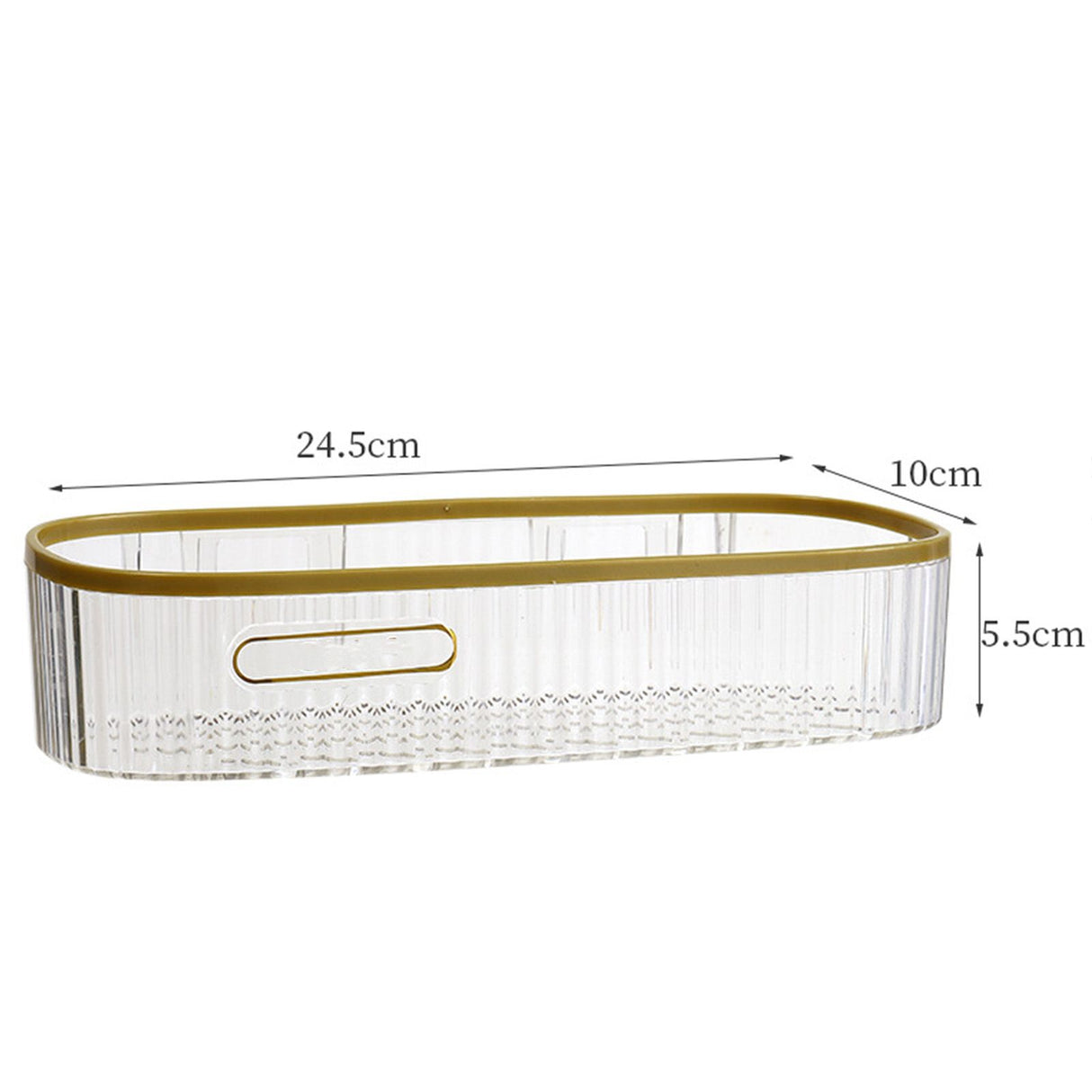 Wall Mounted Storage Rack Punch Free Shower Caddy Shelf Bathroom No Drilling Storage Rack for Household Long Strip ‑ Transparent