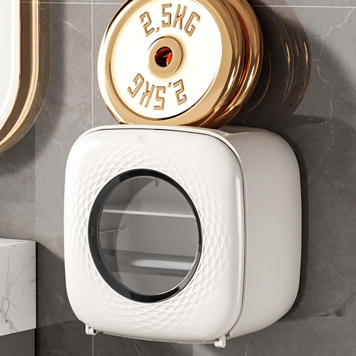 Toilet Paper Bathroom Set Box Punch Free Waterproof for Tissue Wall Mounted Decoration Light Khaki