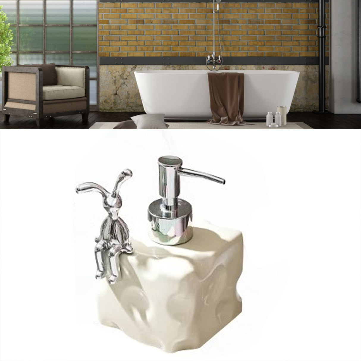 Shampoo Dispenser Bottle Ceramic Large Capacity Home Decoration with Pump for Bathroom Small White