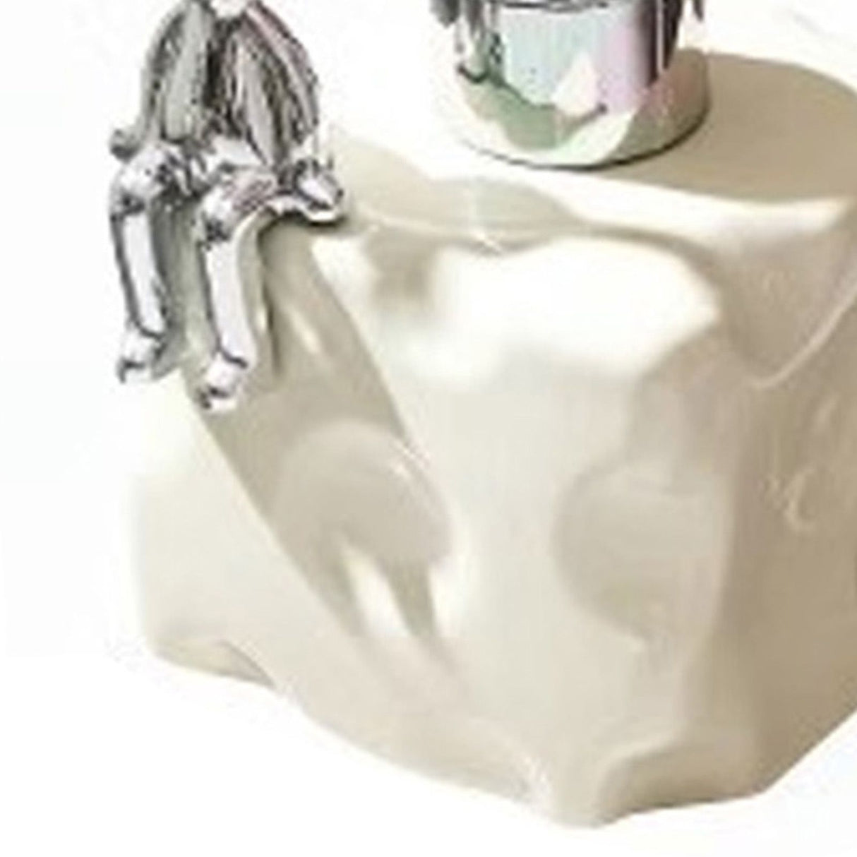 Shampoo Dispenser Bottle Ceramic Large Capacity Home Decoration with Pump for Bathroom Small White