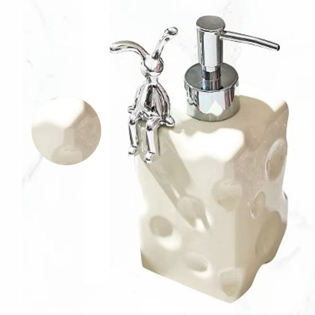 Shampoo Dispenser Bottle Ceramic Large Capacity Home Decoration with Pump for Bathroom Large White
